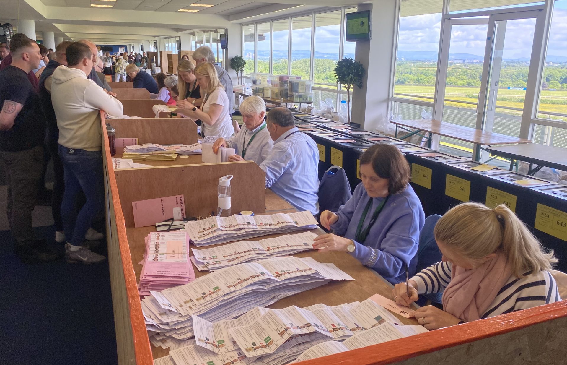 Ballot sorting and counting underway at Limerick Racecourse, 8-6-24