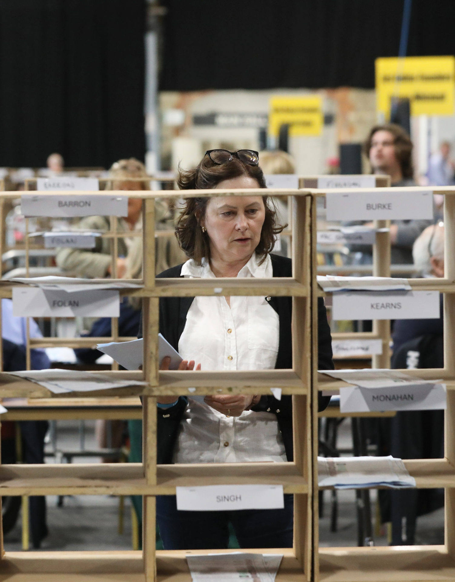 Counting in Dublin's RDS for the remaining seats in the local elections, 9-6-24. 
