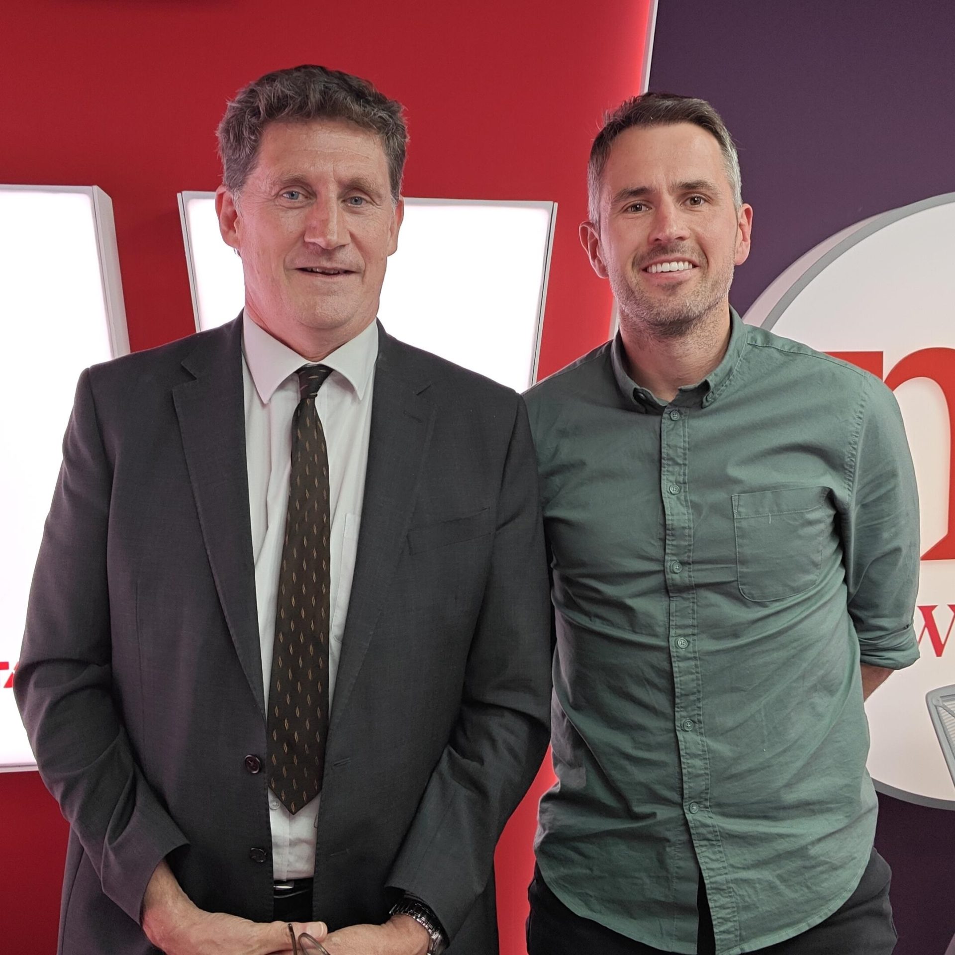 Eamon Ryan with The Hard Shoulder host Kieran Cuddihy