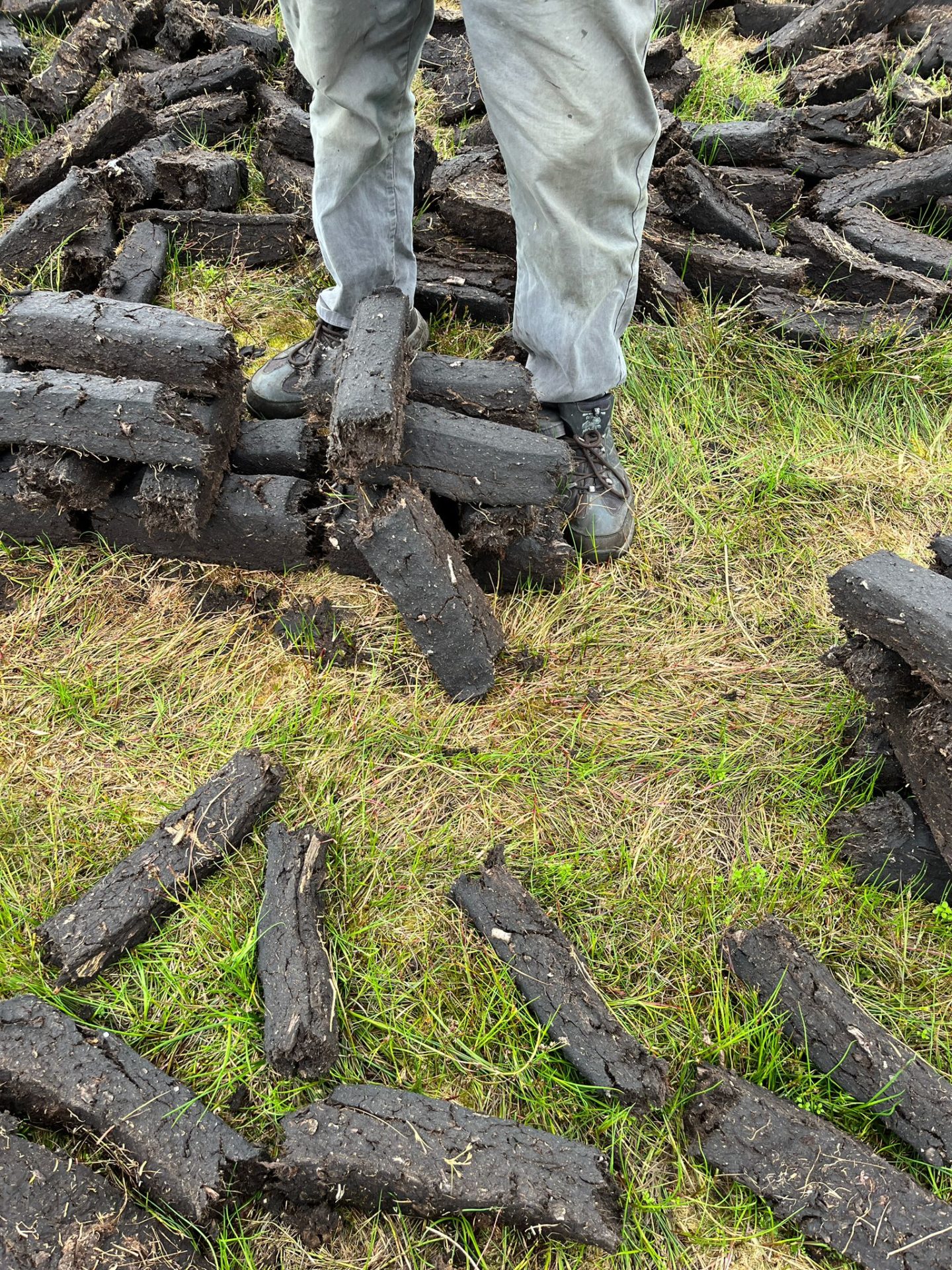 Turf cutting at a plot on the Galway-Roscommon border