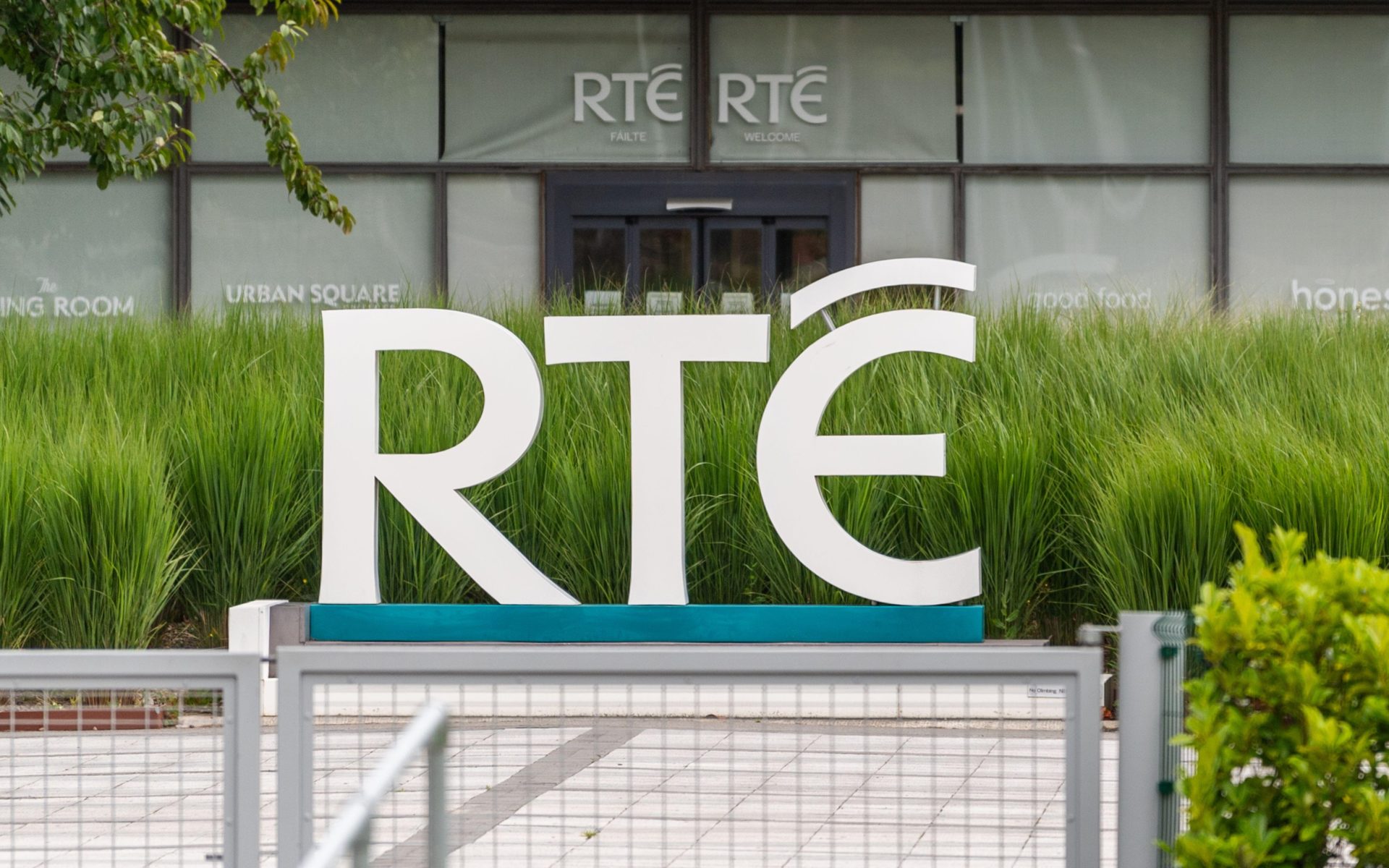 An RTÉ logo at its studios in Donnybrook, 19-7-23.