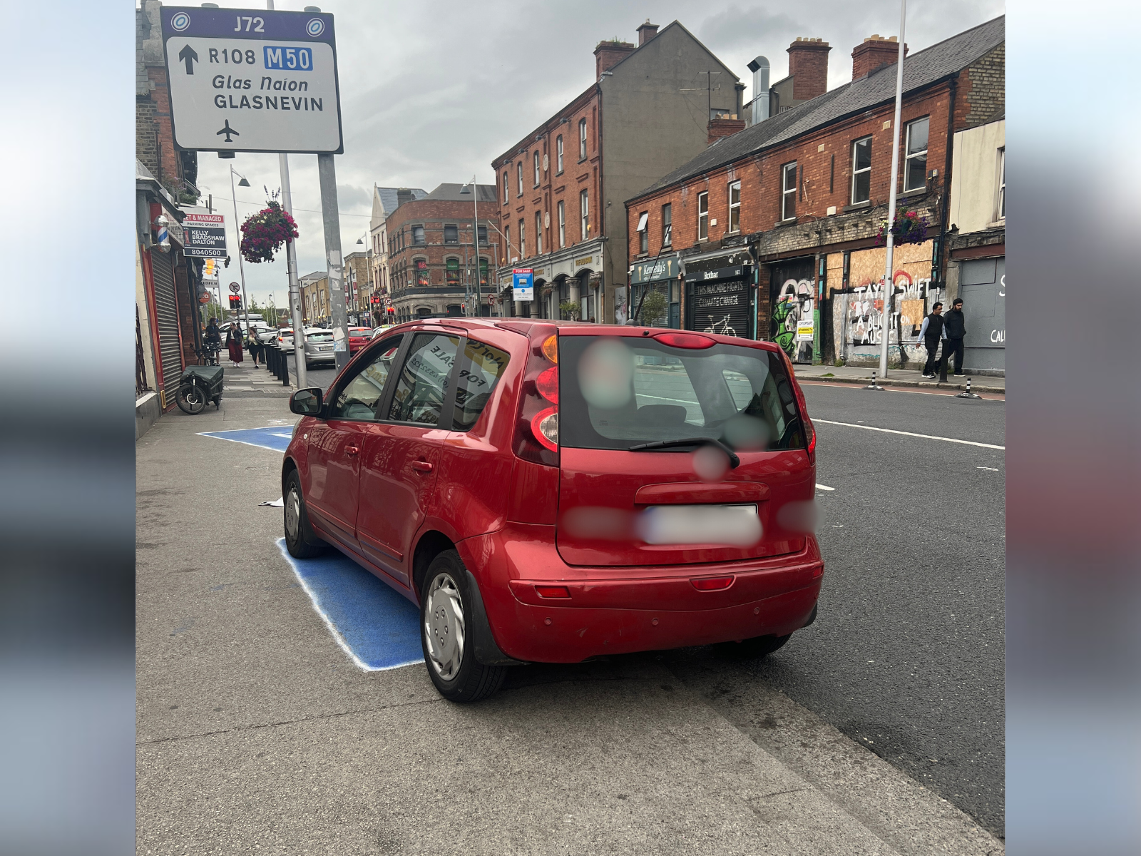 Car parked on footpath on Phibsborough road. Image: Peter Collins