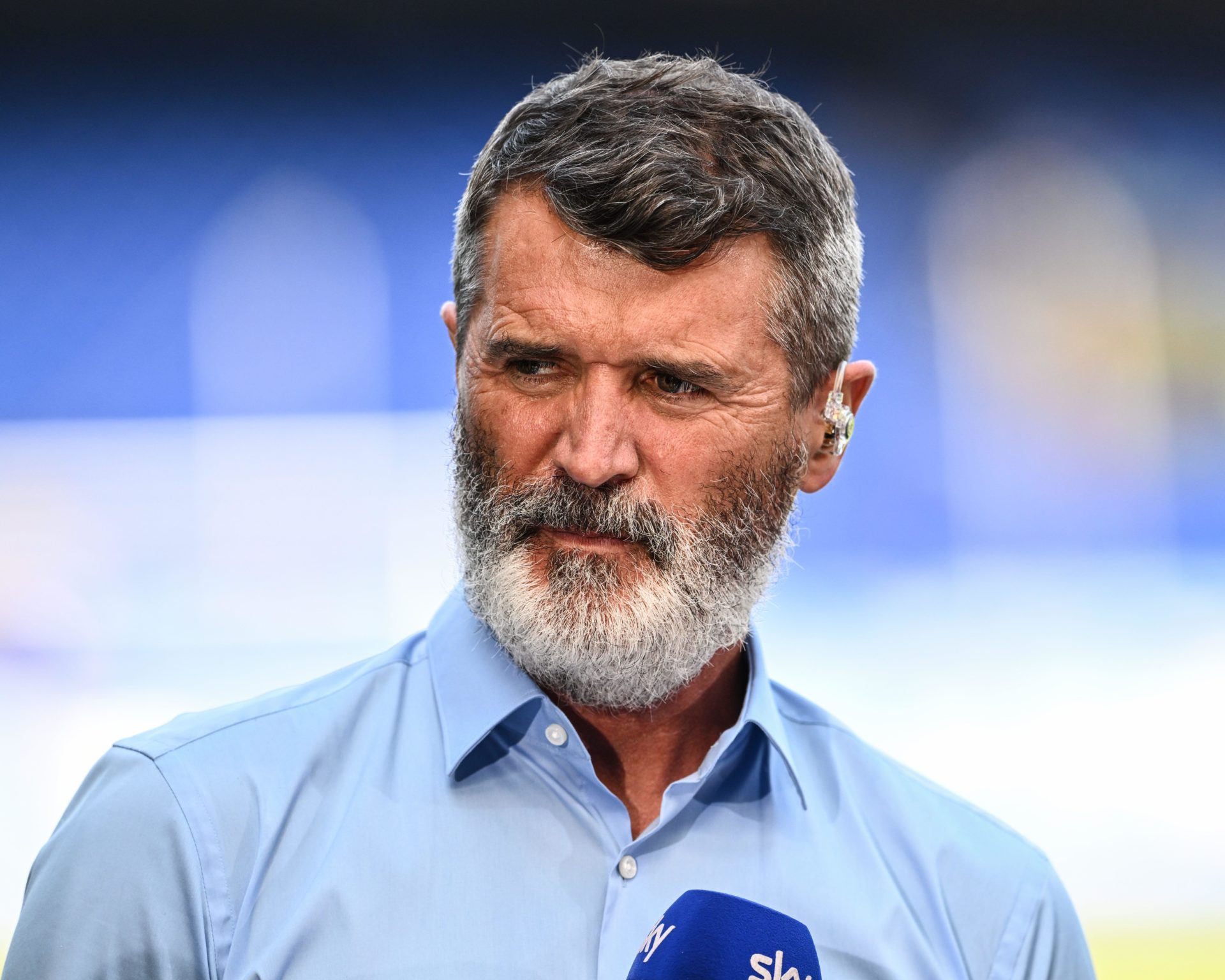 Former Manchester United Player Roy Keane on commentary during the Premier League match Everton vs Bournemouth at Goodison Park, Liverpool, United Kingdom, 28th May 2023 (Photo by Craig Thomas/News Images) in Liverpool, United Kingdom on 5/28/2023. (Photo by Craig Thomas/News Images/Sipa USA) Credit: Sipa USA/Alamy Live News