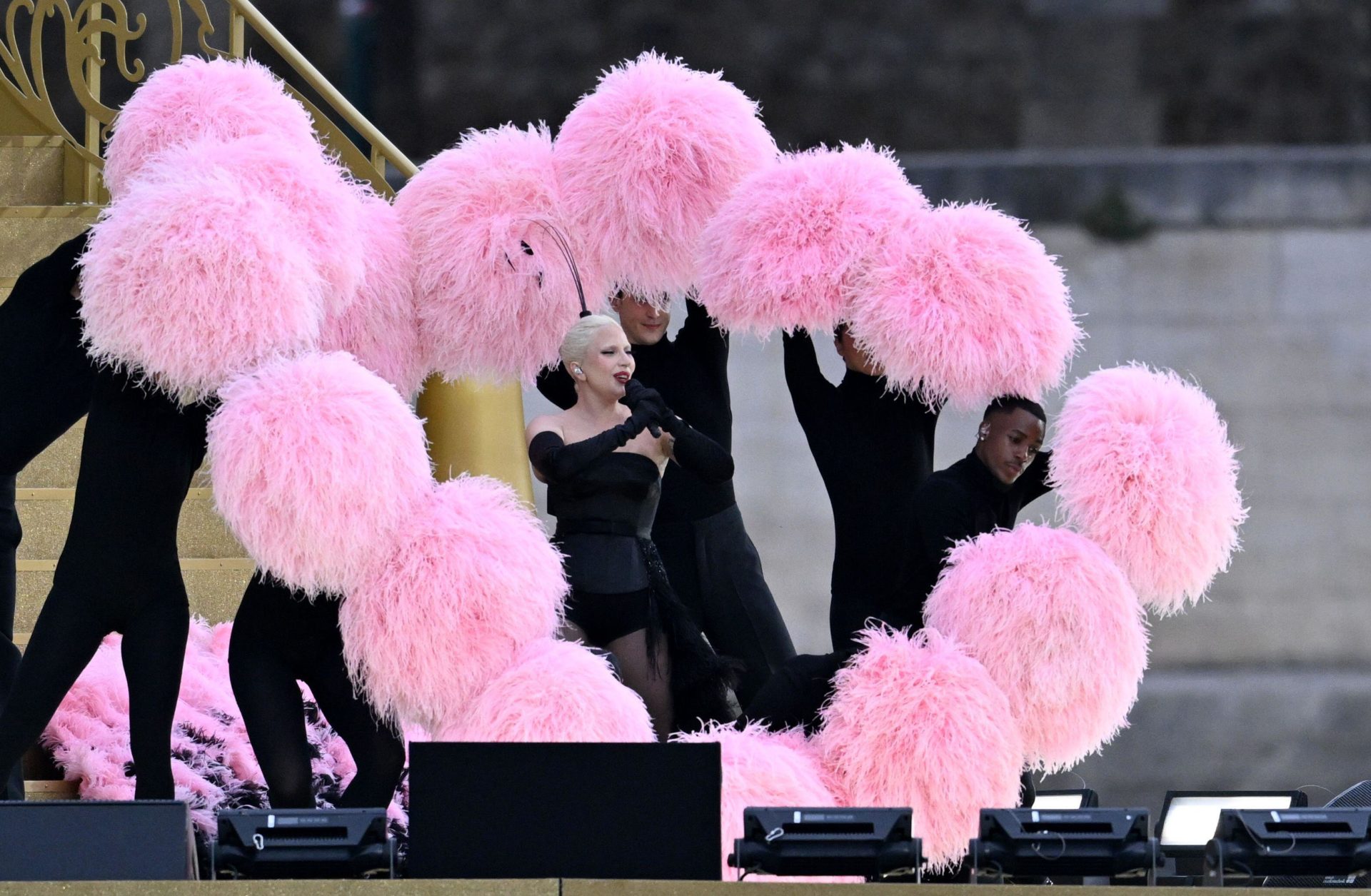 Lady Gaga performing at the Olympics opening ceremony. Image: dpa picture alliance / Alamy Stock Photo 