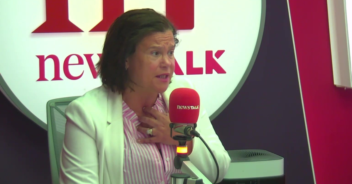 Mary Lou McDonald in the Newstalk Studio.