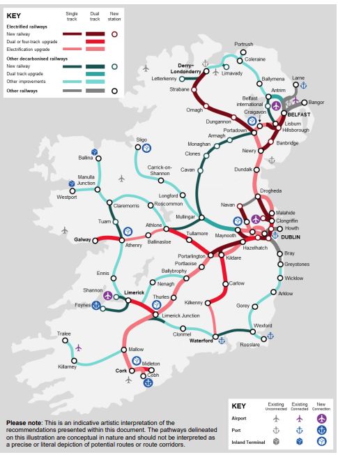 Plans for Ireland's rail network under the All-Island Strategic Rail Review