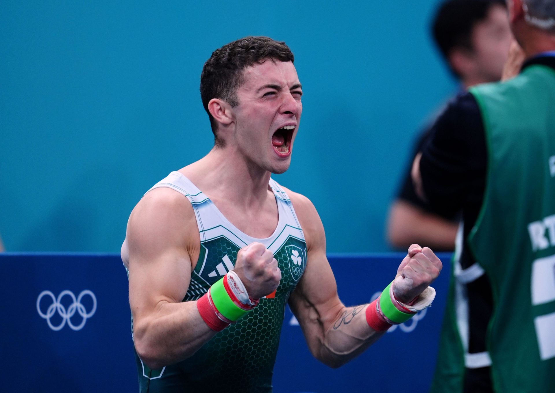 Rhys McClenaghan of Team Ireland after competing in the men's pommel final, 03/08/2024. Image: PA Images/Alamy