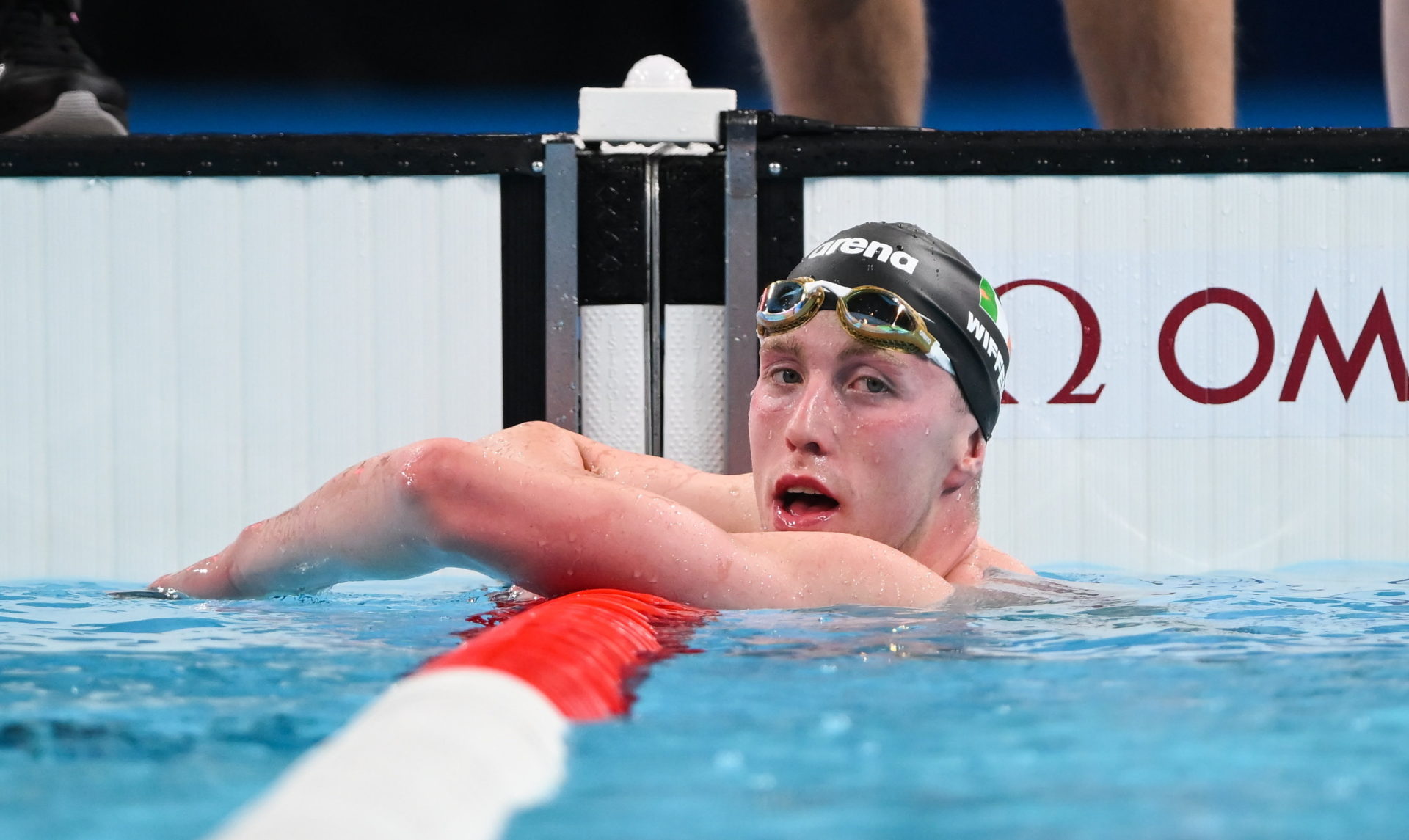 Daniel Wiffen after winning bronze in the men's 1500m freestyle final. Photo by Stephen McCarthy/Sportsfile