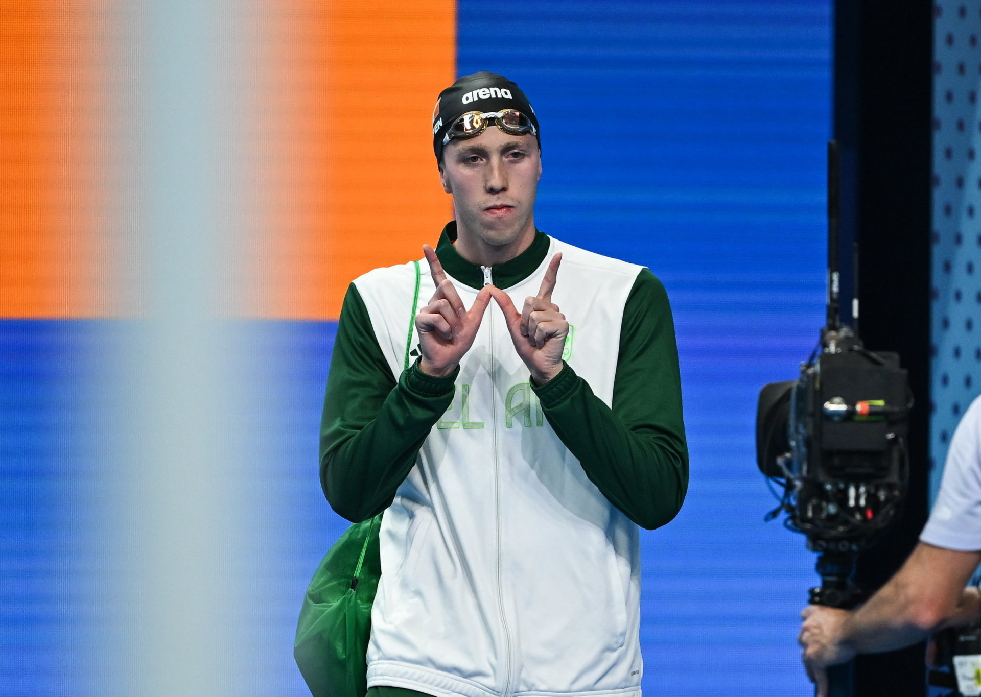 Daniel Wiffen of Team Ireland before the men's 1500m freestyle final at the Paris La Défense Arena during the 2024 Paris Summer Olympic Games in Paris, France. Image: David Fitzgerald/Sportsfile