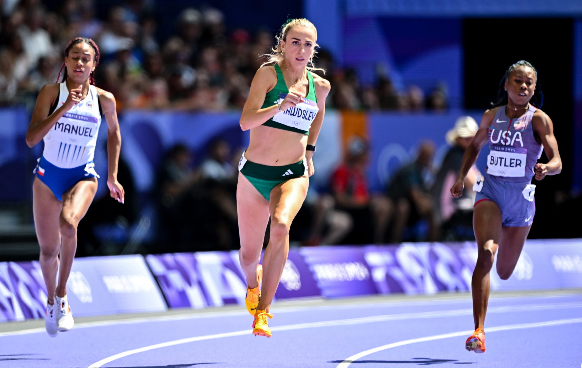 Sharlene Mawdsley of Team Ireland during the women's 400m heat at the Olympics. Photo by David Fitzgerald/Sportsfile