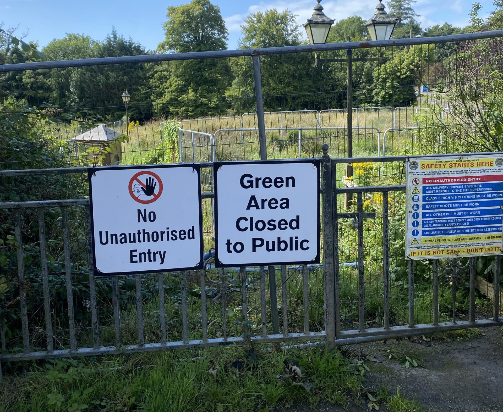 Cork park renamed 'Uisce Eireann Park' by locals over septic tank smell