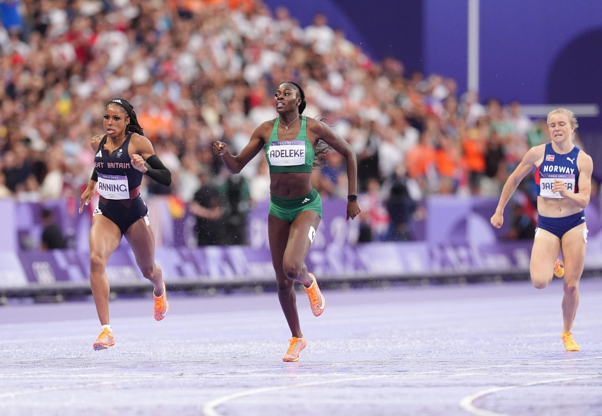 Rhasidat Adeleke finishes fourth in the Women's 400m Final at the Stade de France on the fourteenth day of the 2024 Paris Olympic Games in France, 09/08/2024. Image: PA Images / Alamy Stock Photo 