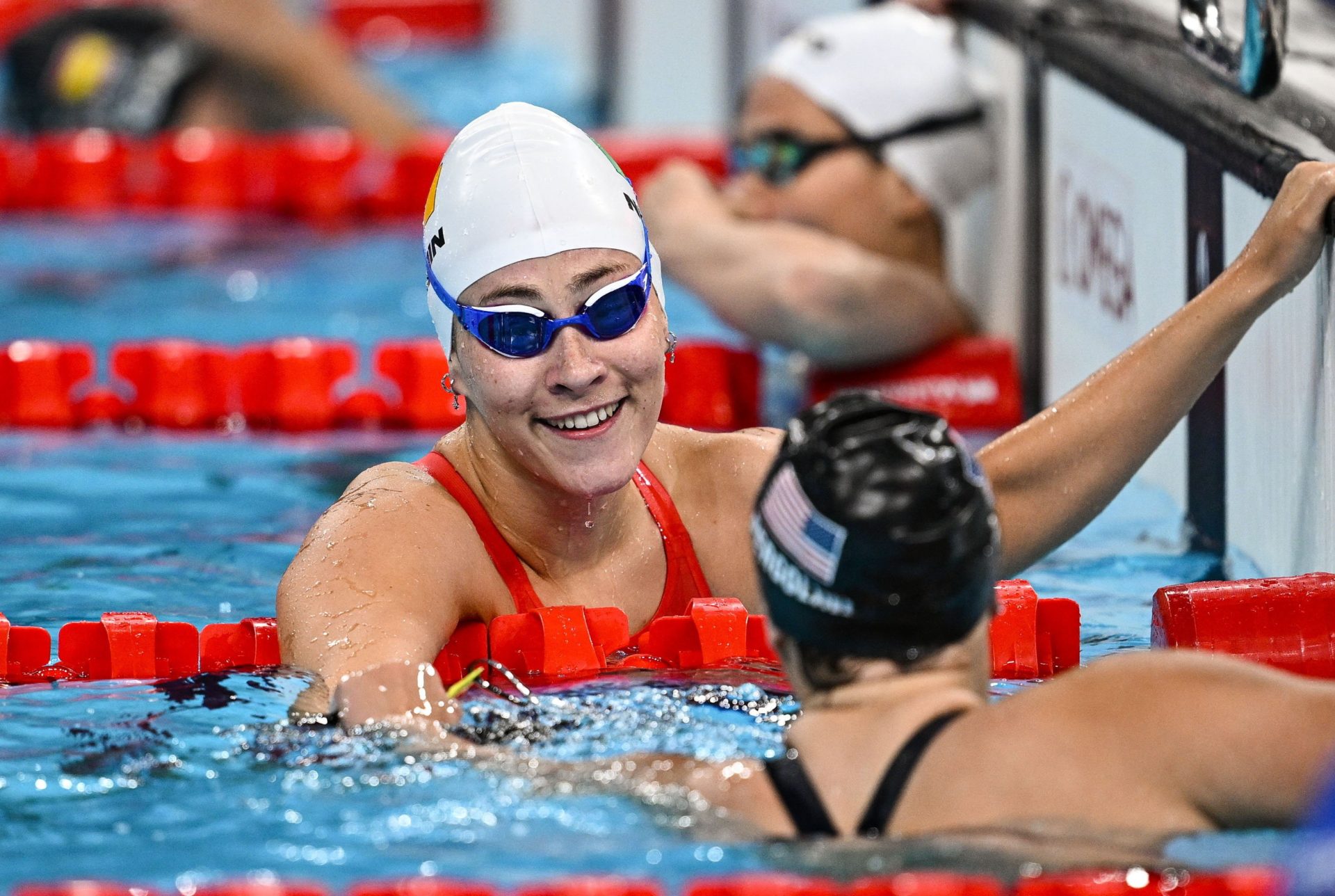 Róisín Ní Riain after finishing the 100m backstroke at the 2024 Paralympics. Image: Ramsey Cardy/Sportsfile Friday 30th Aug 2024