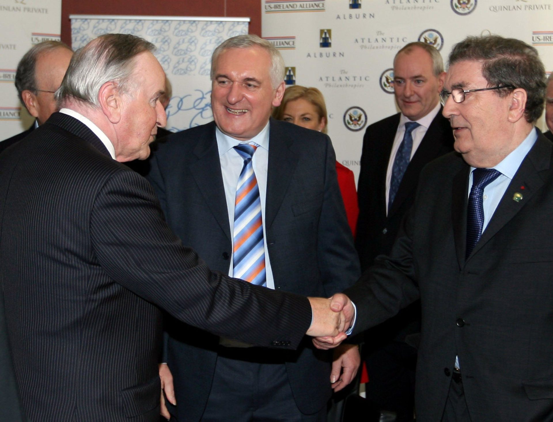 Albert Reynolds, Bertie Ahern and John Hume. Image: Associated Press / Alamy Stock Photo 