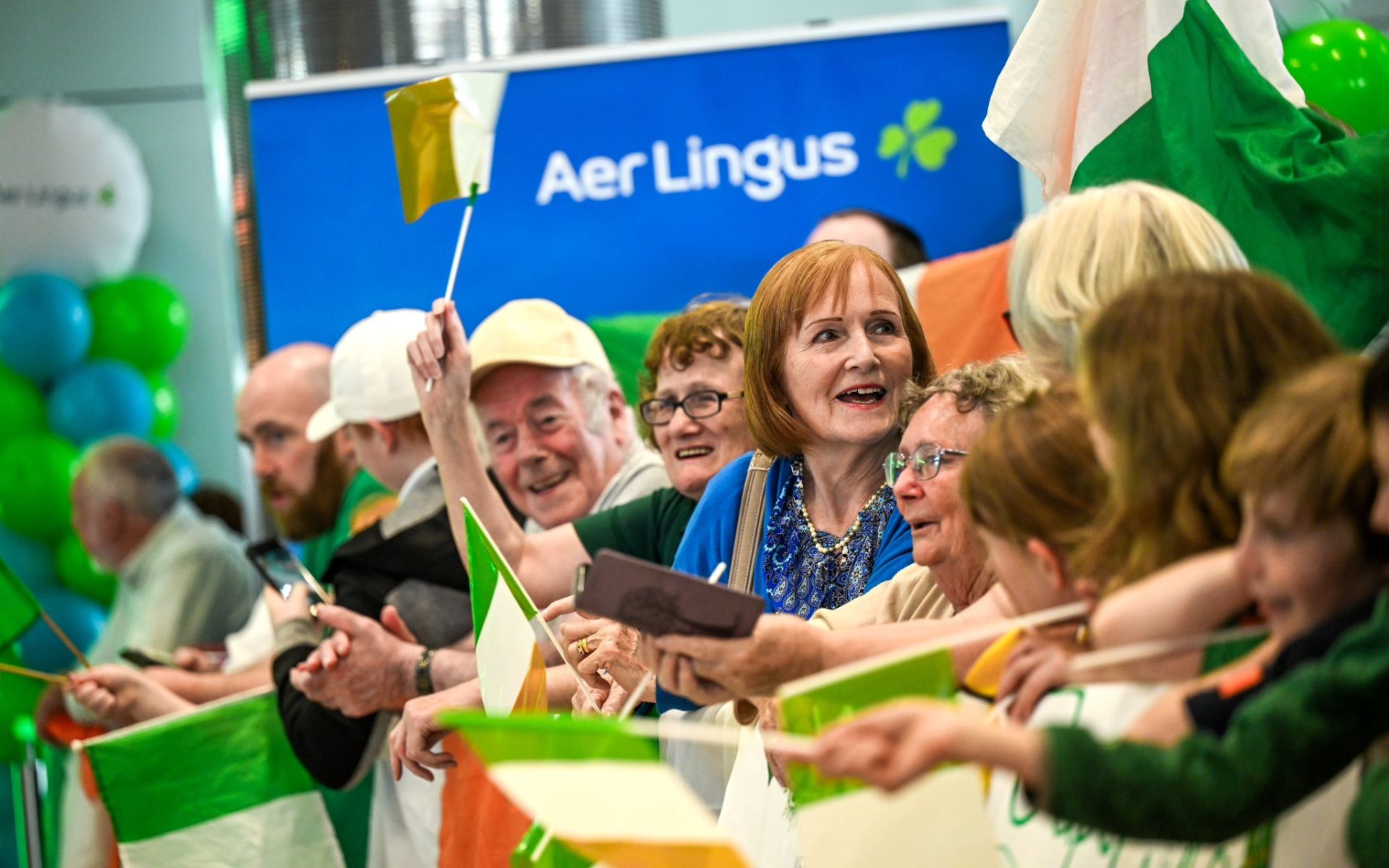 Supporters at Dublin Airport