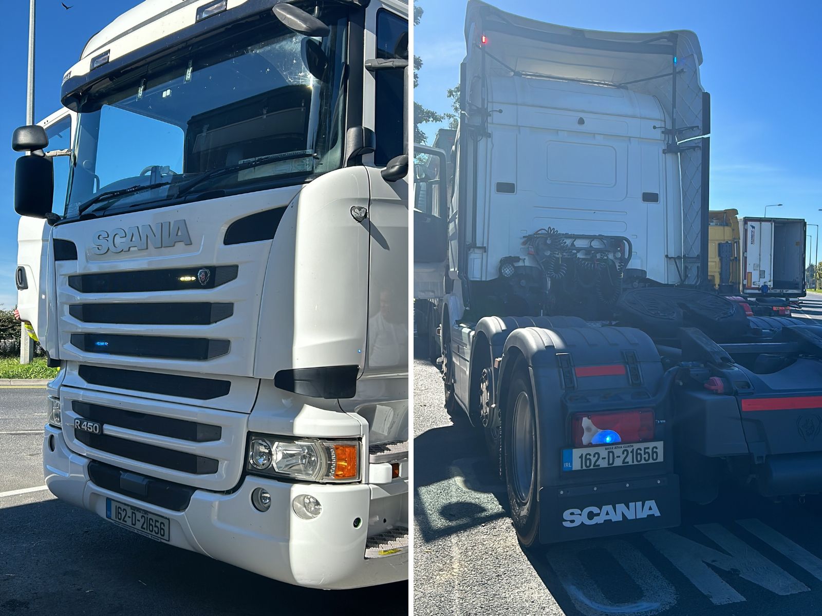 The unmarked Garda lorry being used as part of Operation Iompar