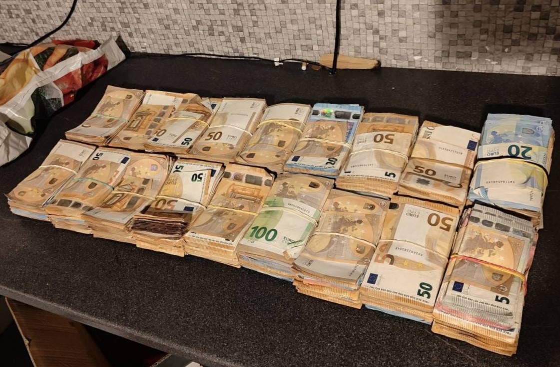 Some of the cash seized in Ireland.