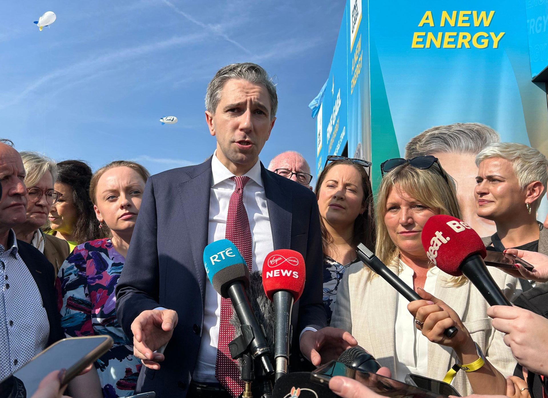 Taoiseach Simon Harris at the National Ploughing Championships in Ratheniska, Co Laois