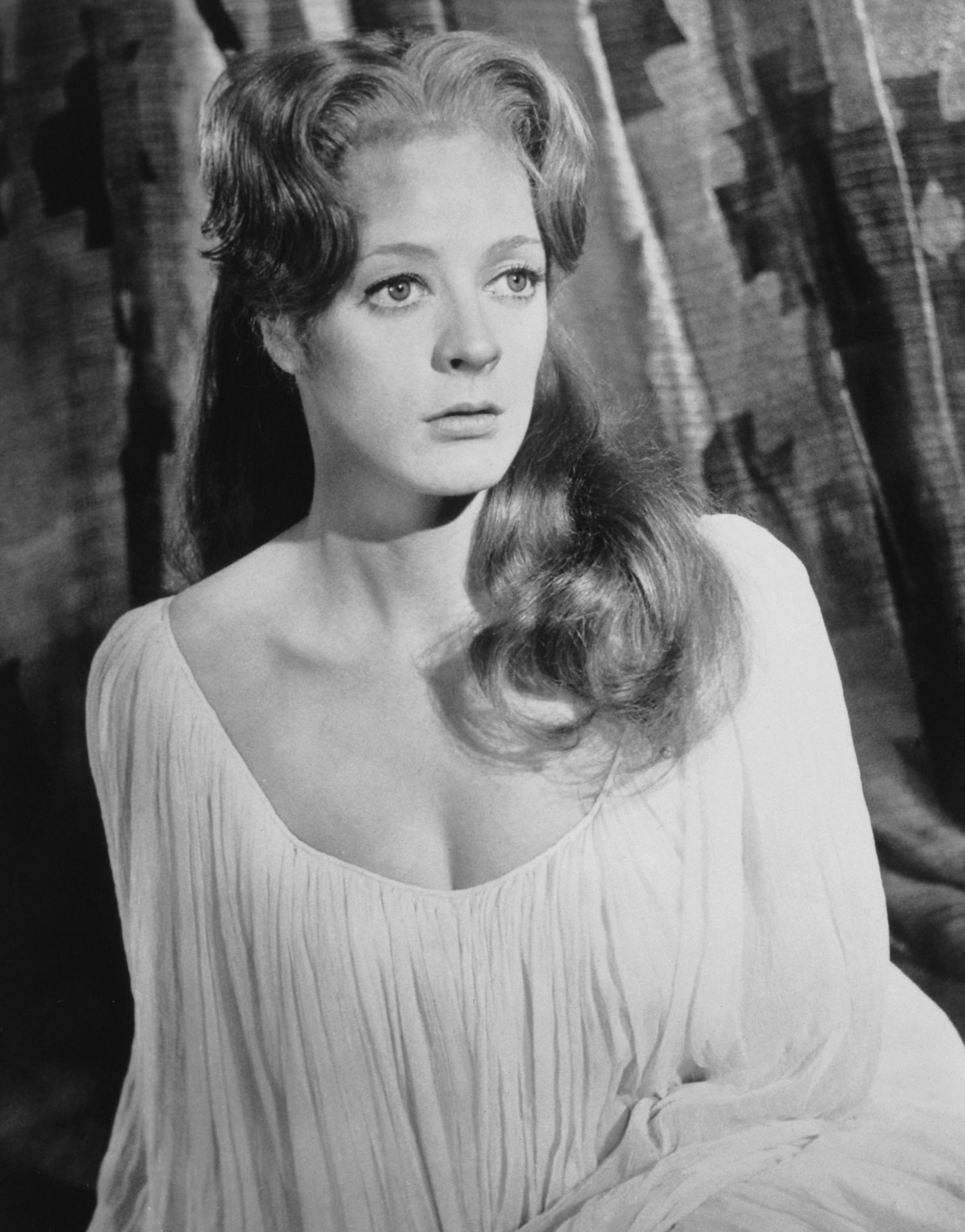 Maggie Smith on the set of the film 'Othello' in 1965