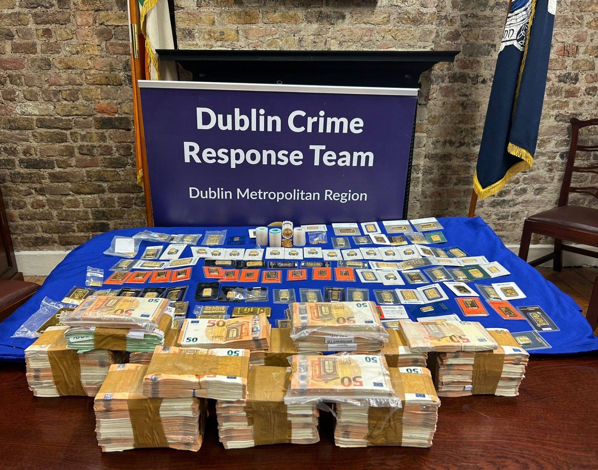 Cash and gold seized by Gardaí in Dublin