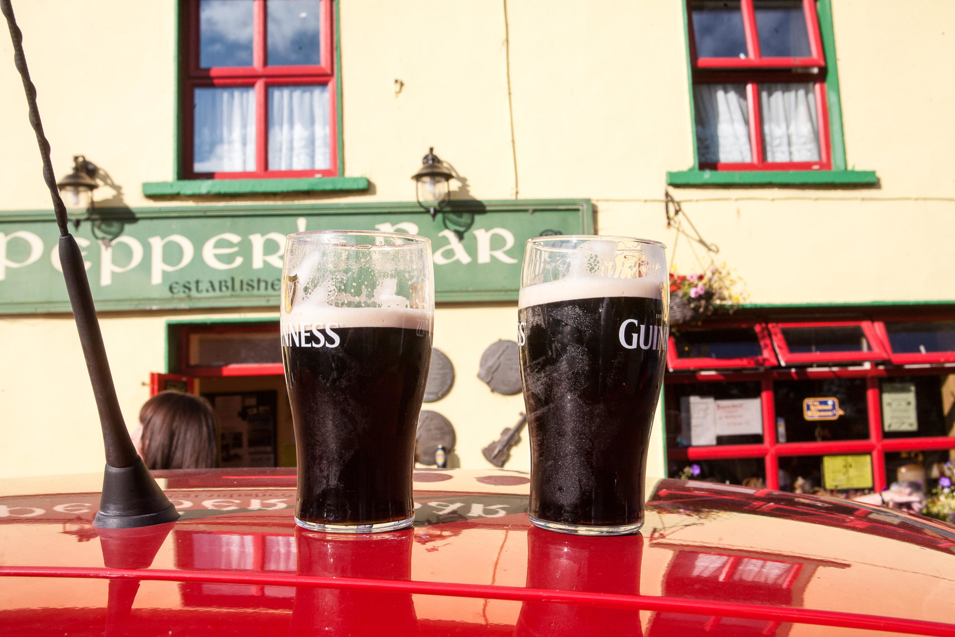 Pints outside a County Clare pub