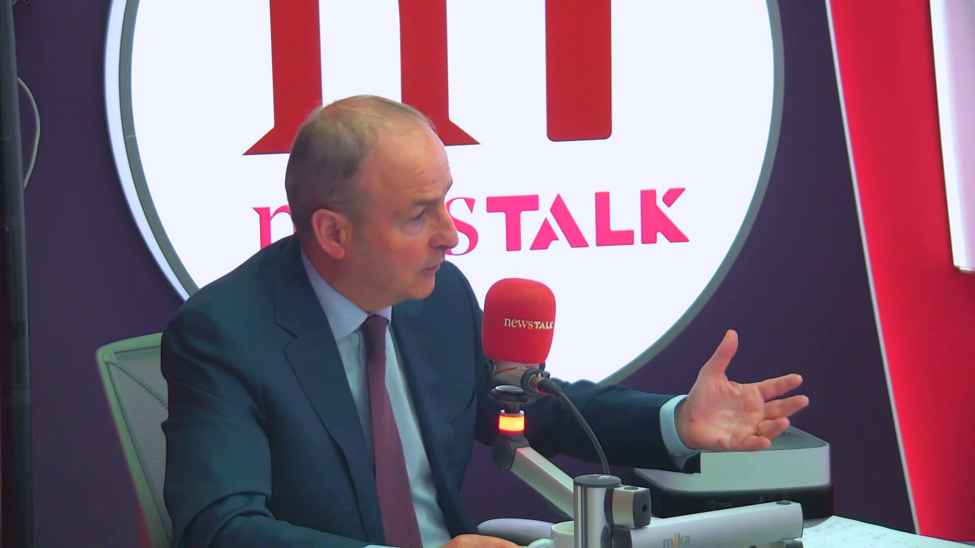 Tánaiste Micheál Martin in the Newstalk studio