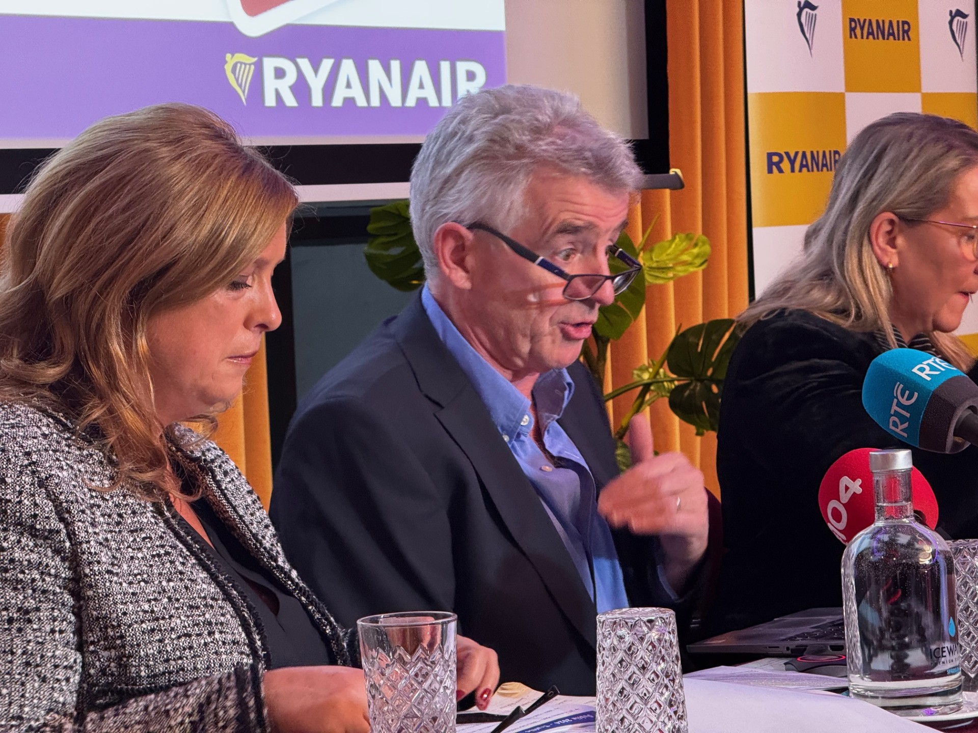 Ryanair CEO Michael O'Leary during a press conference at The Alex Hotel in Dublin.