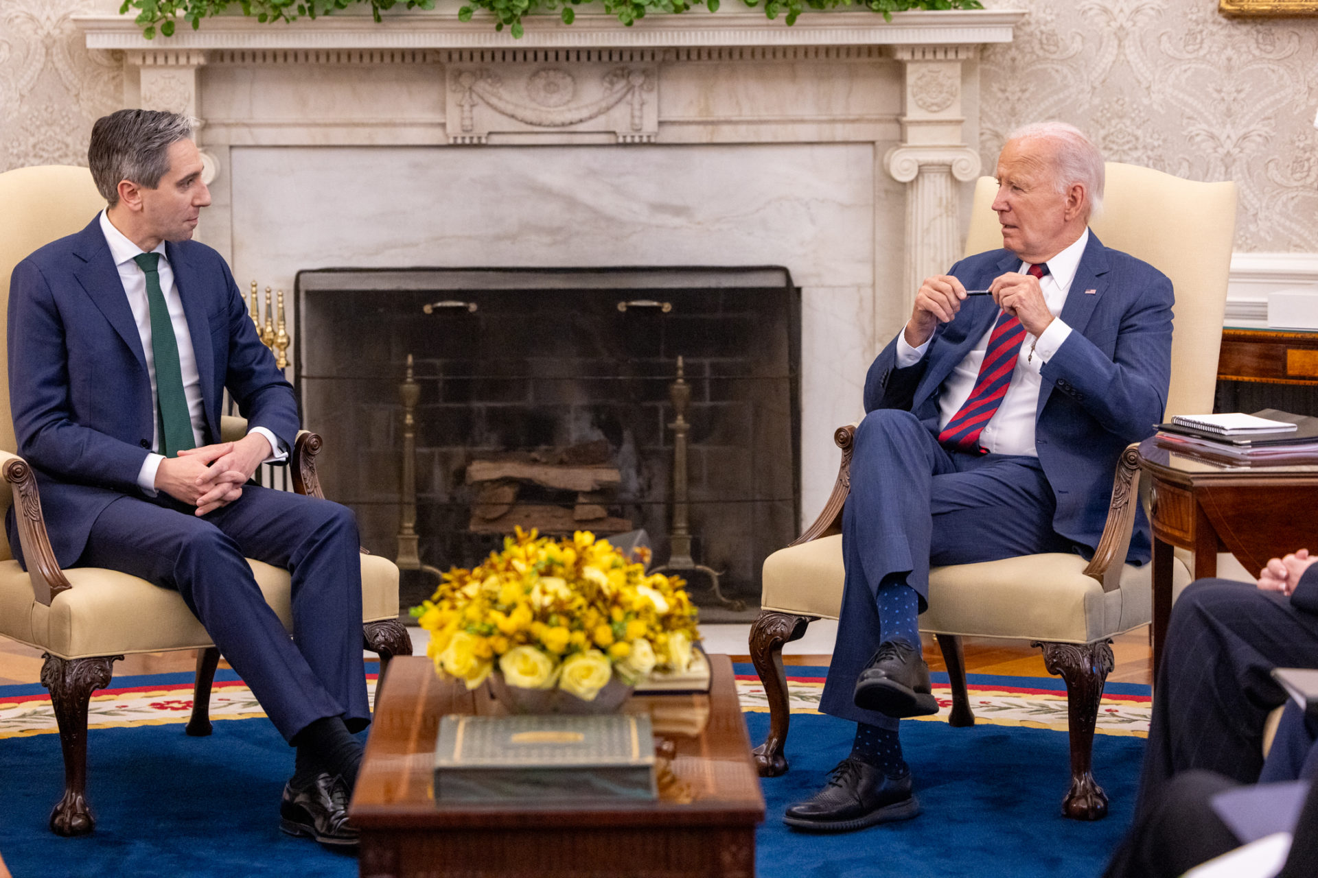 Taoiseach Simon Harris and US President Joe Biden.