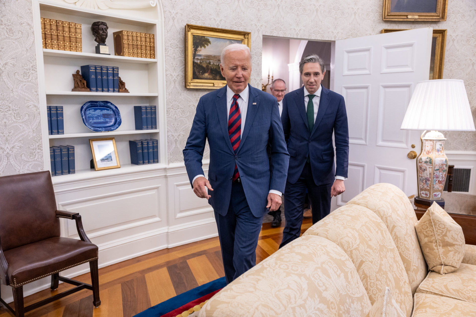 Taoiseach Simon Harris and US President Joe Biden. 