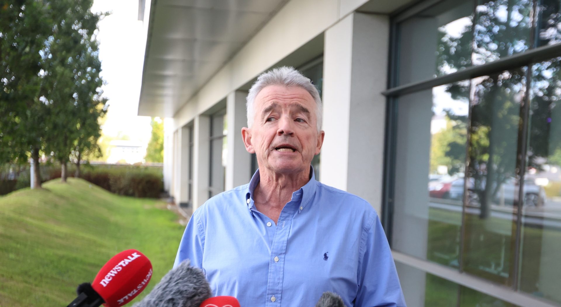 Ryanair CEO Michael O'Leary talking to the media and reporters, 11-9-24.