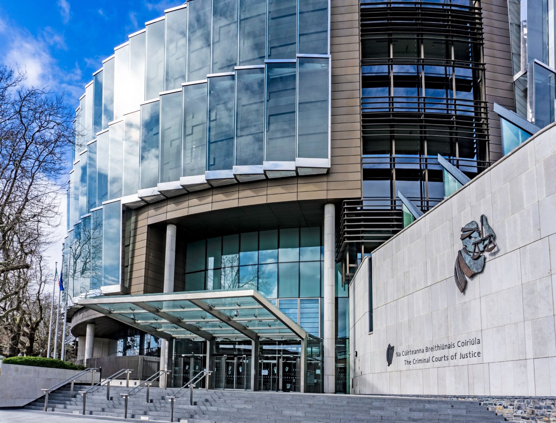 The Criminal Courts of Justice, building in Parkgate Street, Dublin. It is the principal criminal court in Ireland.