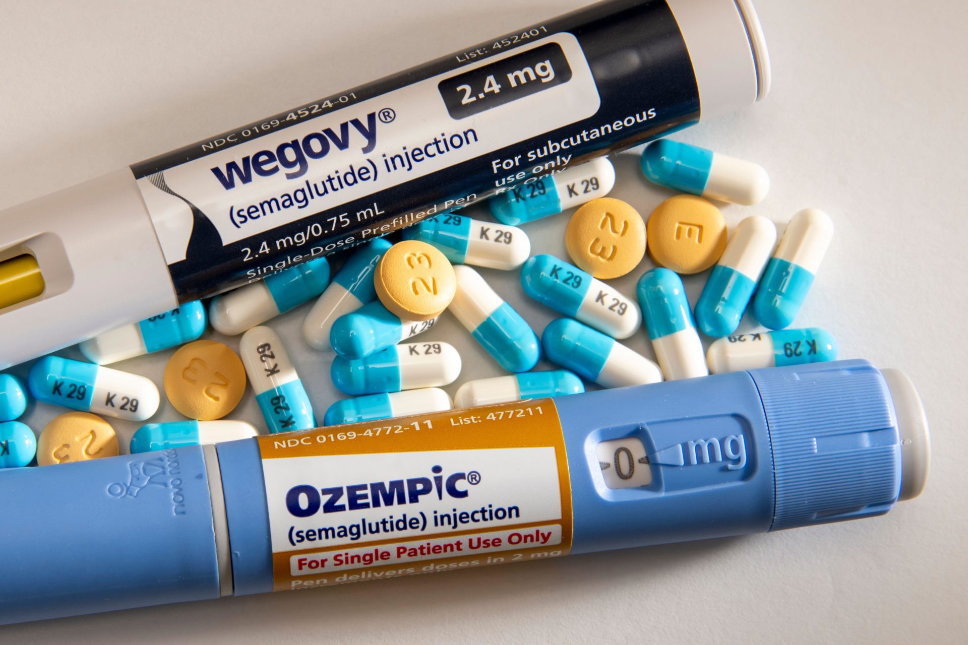 Semaglutide drugs Wegovy and Ozempic