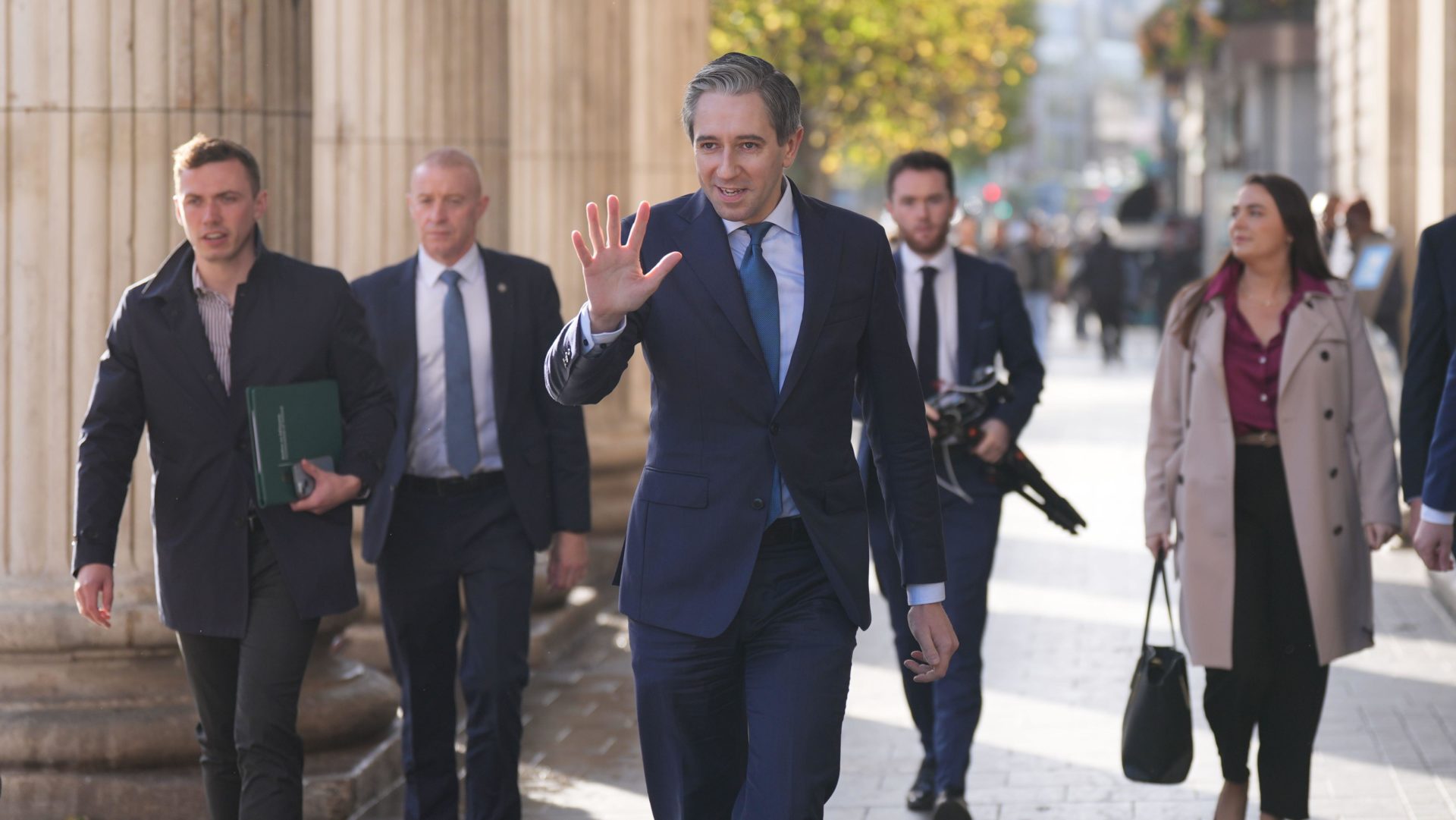 Taoiseach Simon Harris after the launch of the Dublin City Taskforce Report at the GPO in Dublin