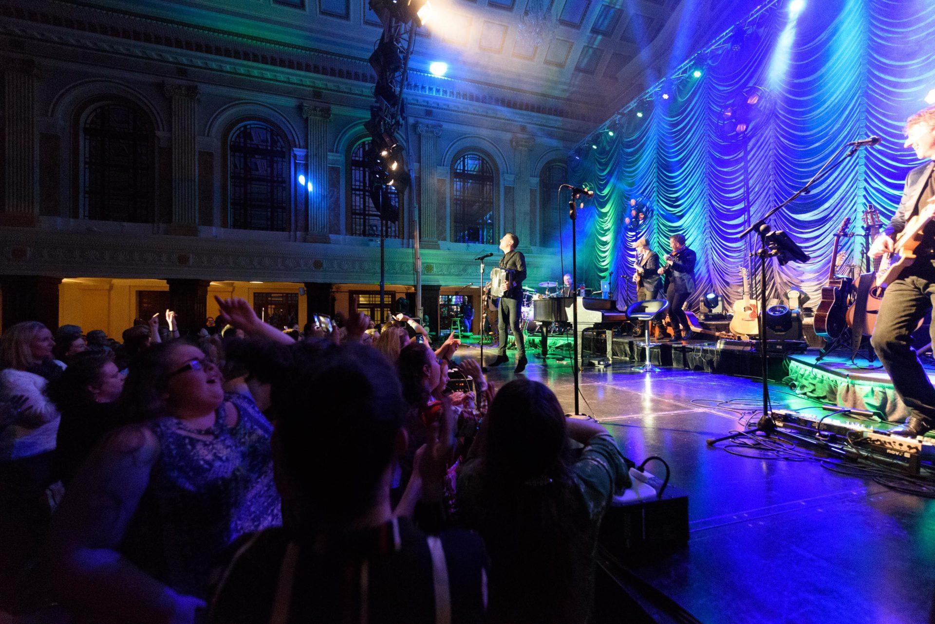 Singer Nathan Carter performing in the City Hall, Cork, Ireland.