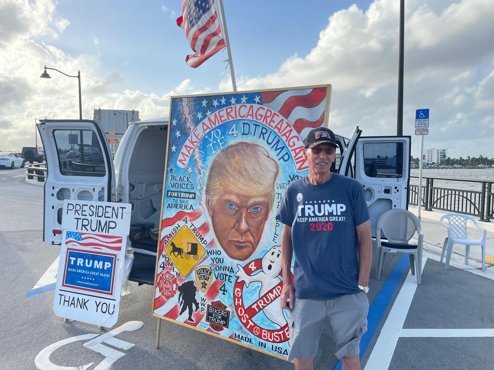 Trump supporter in Florida. Image: Josh Crosbie/Newstalk