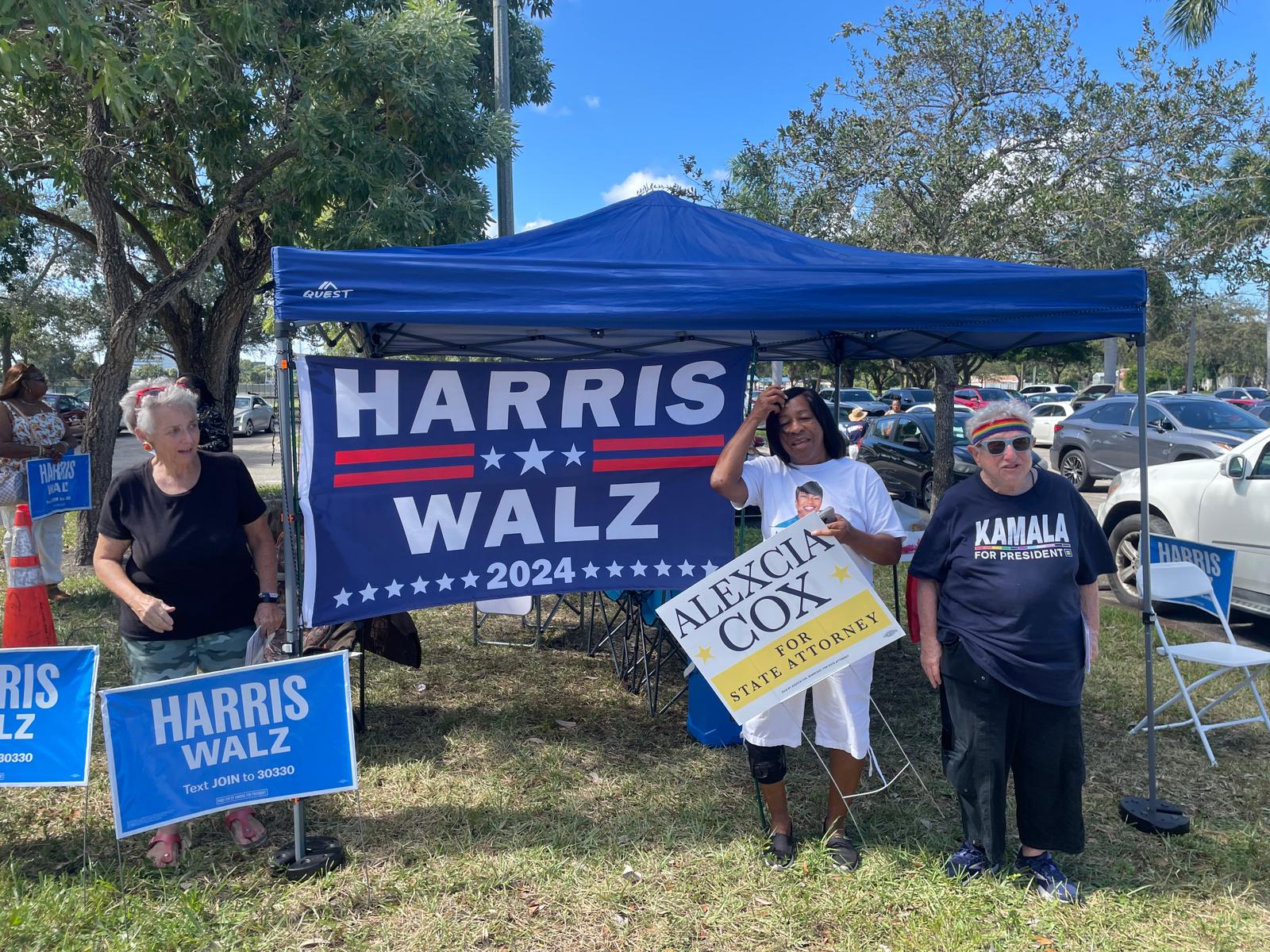 Kamala Harris voters in Florida. Image: Josh Crosbie/Newstalk