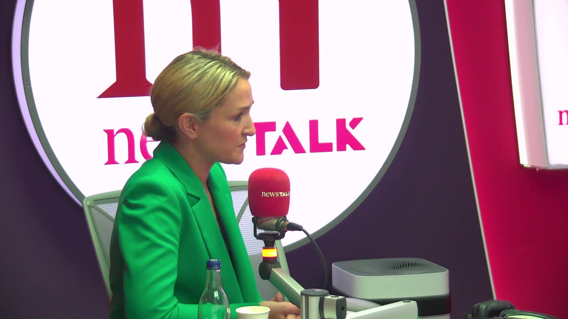 Helen McEntee in the Newstalk studio. 