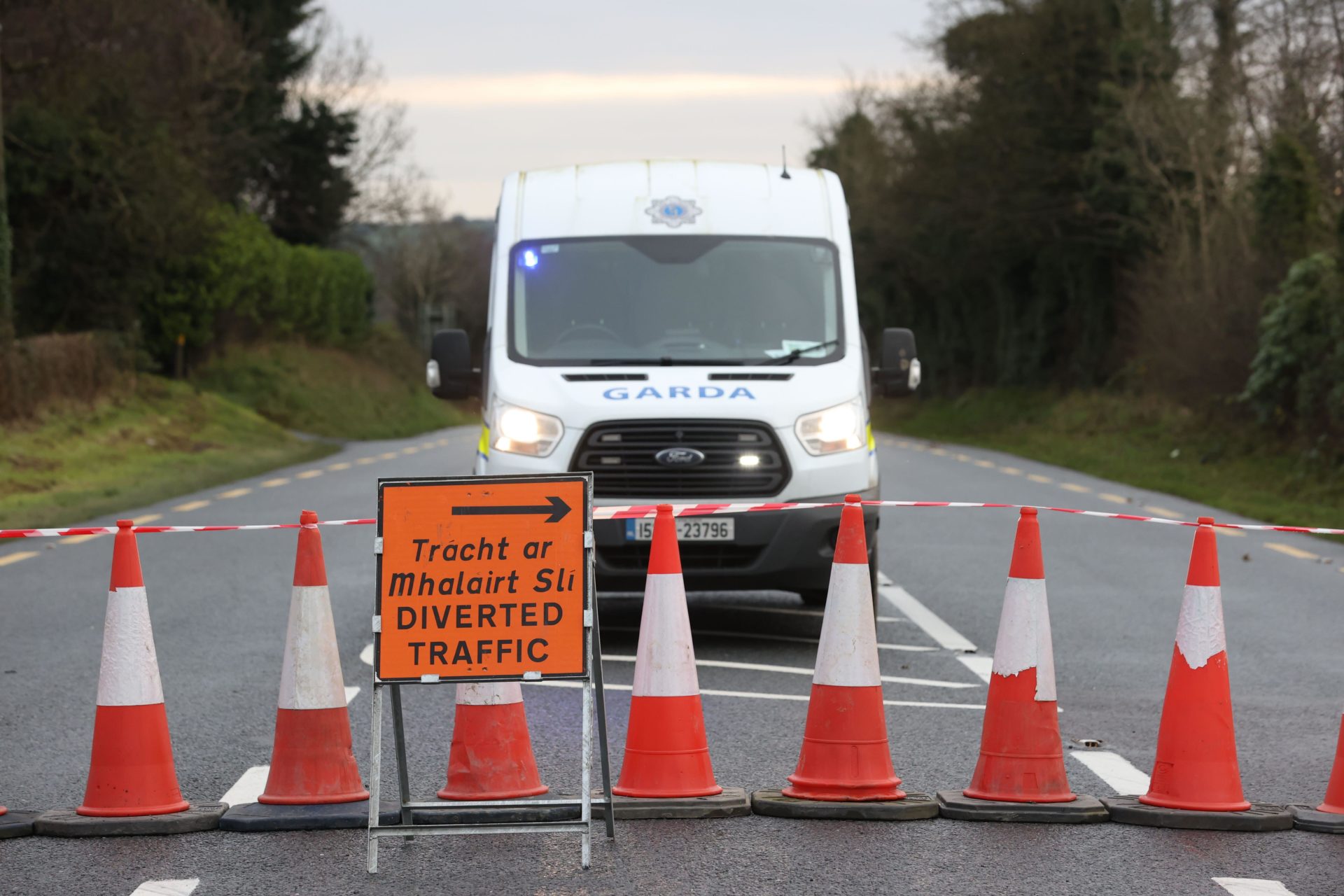 Gardai at the scene of a road crash