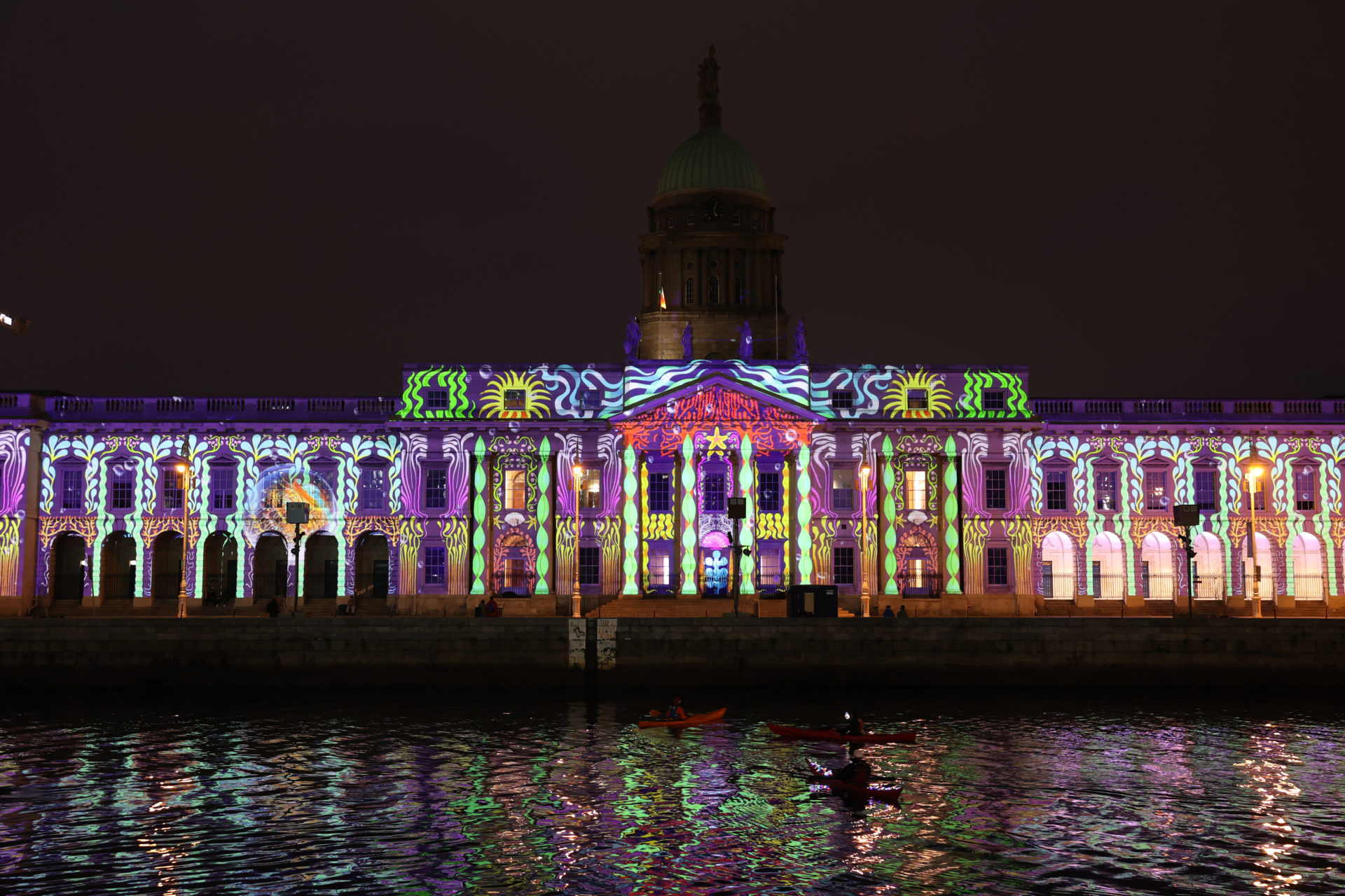 Pictured Projections light up the Custom House for the Winter Lights in Dublin. 02/12/2023. Photo: Sam Boal/Rollingnews.ie