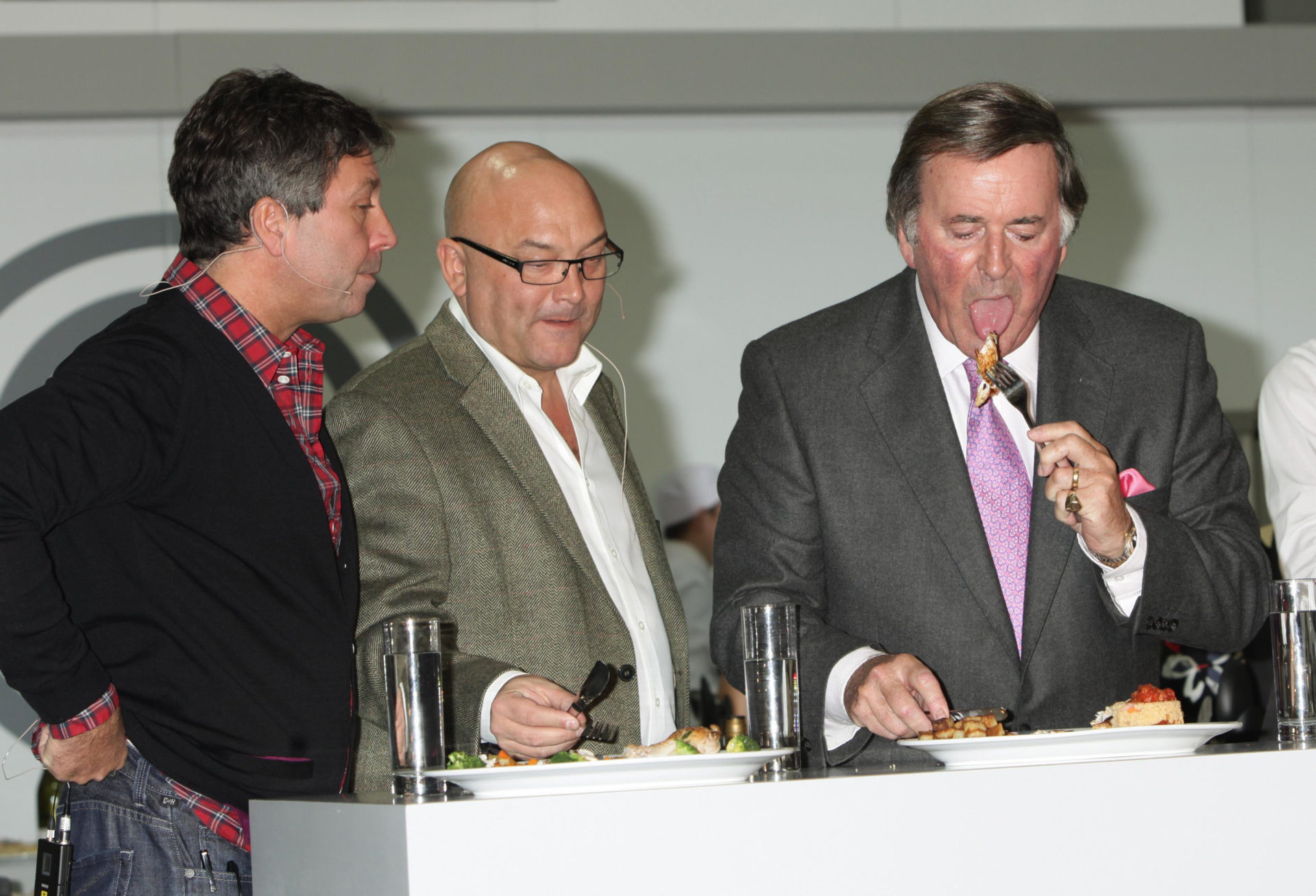 MasterChef judges John Torode (left) and Gregg Wallace (centre) with guest Sir Terry Woga in 2009.