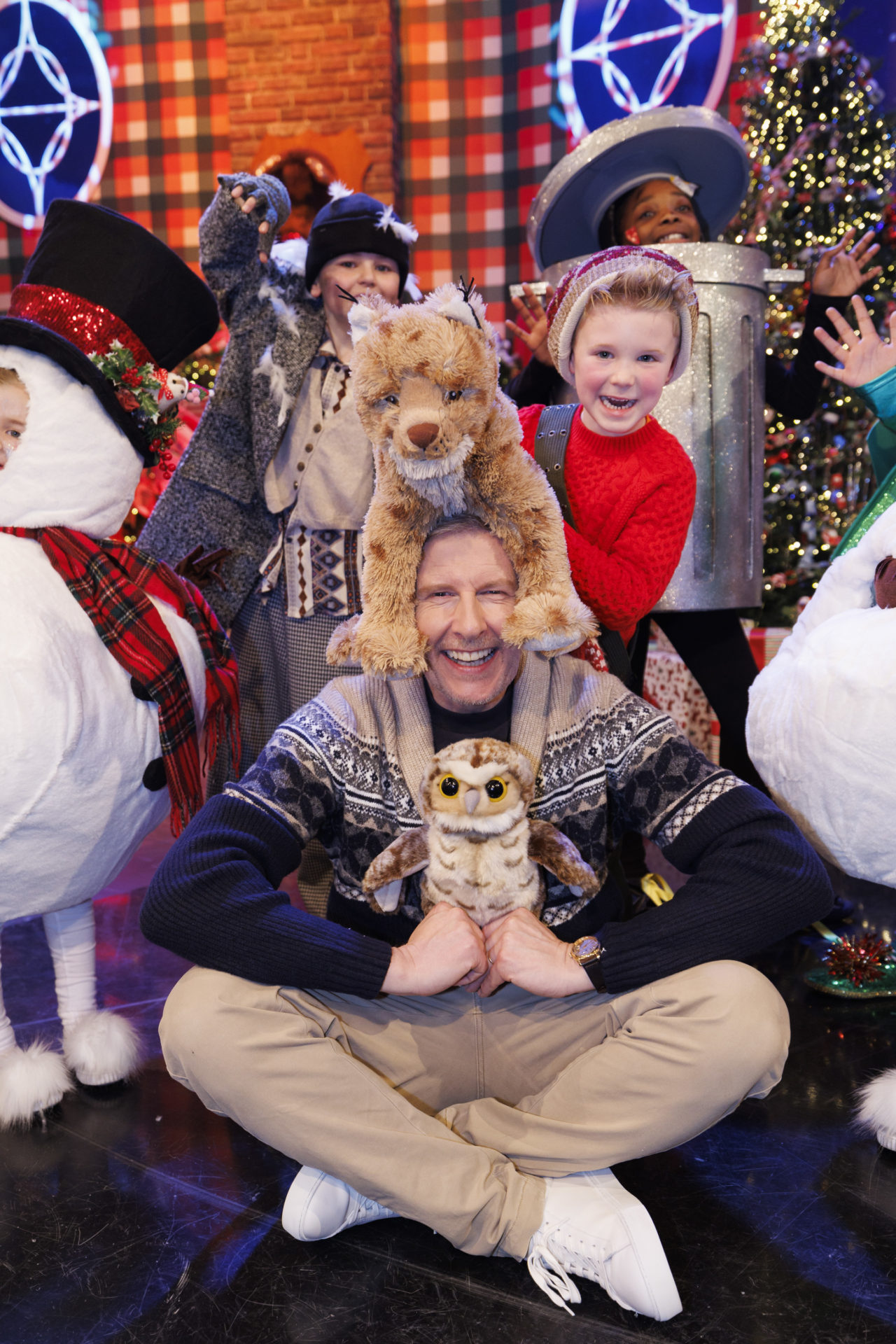 Children and Patrick Kielty on the set of The Late Late Toy Show.