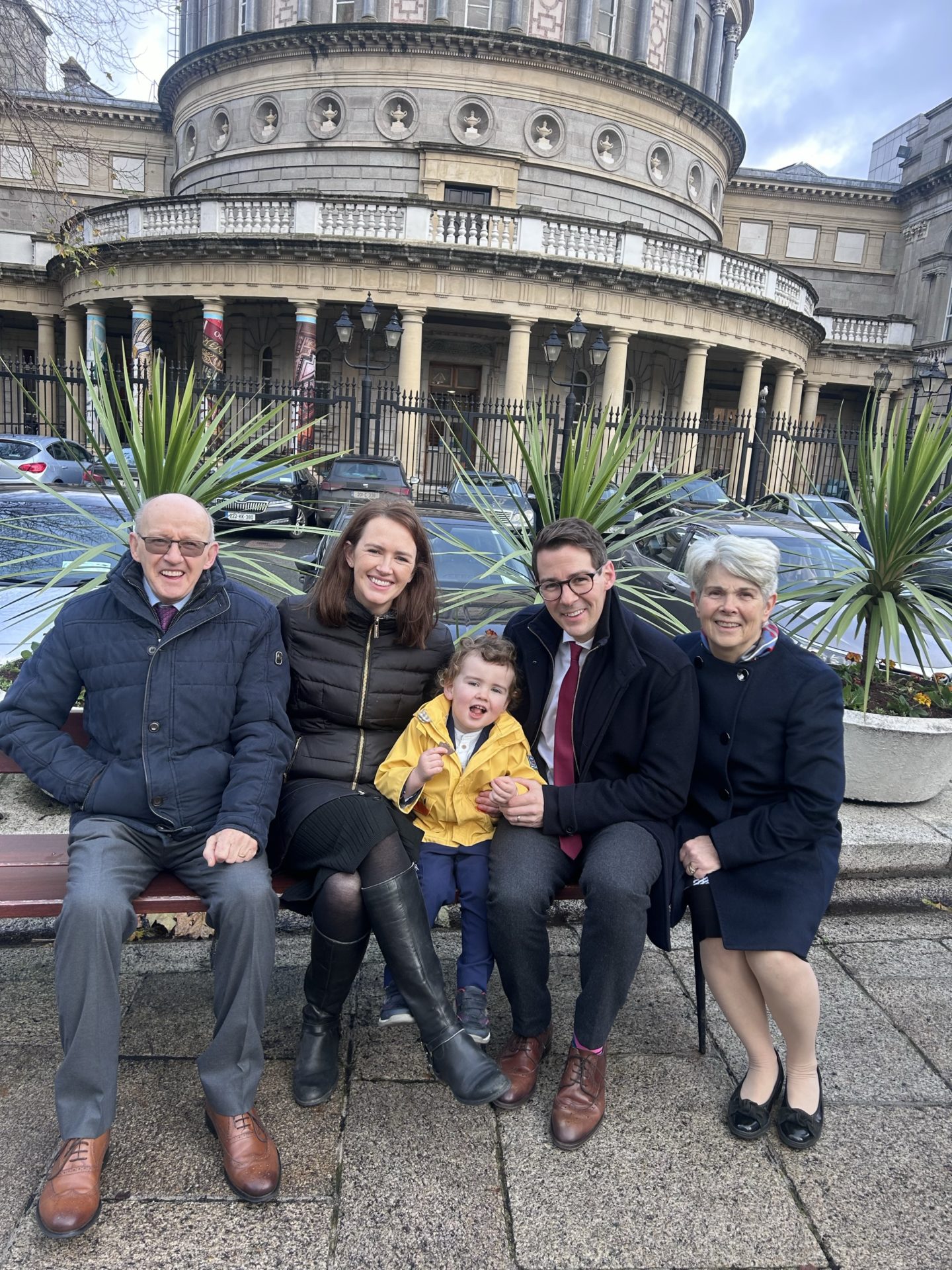 Labour TD Ciarán Ahearn photographed with his family. Image: Jessica Woodlock/Newstalk