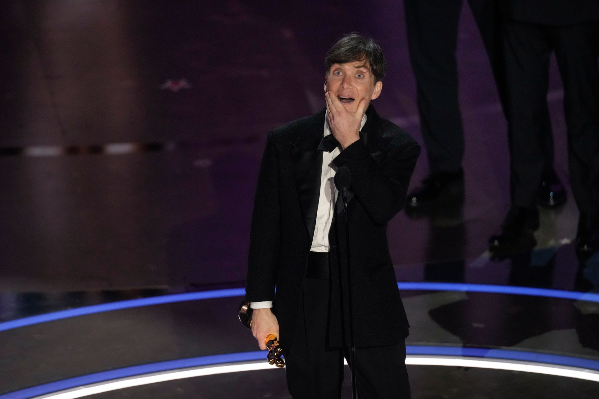 Cillian Murphy accepts the award for best performance by an actor in a leading role for "Oppenheimer" during the Oscars. 