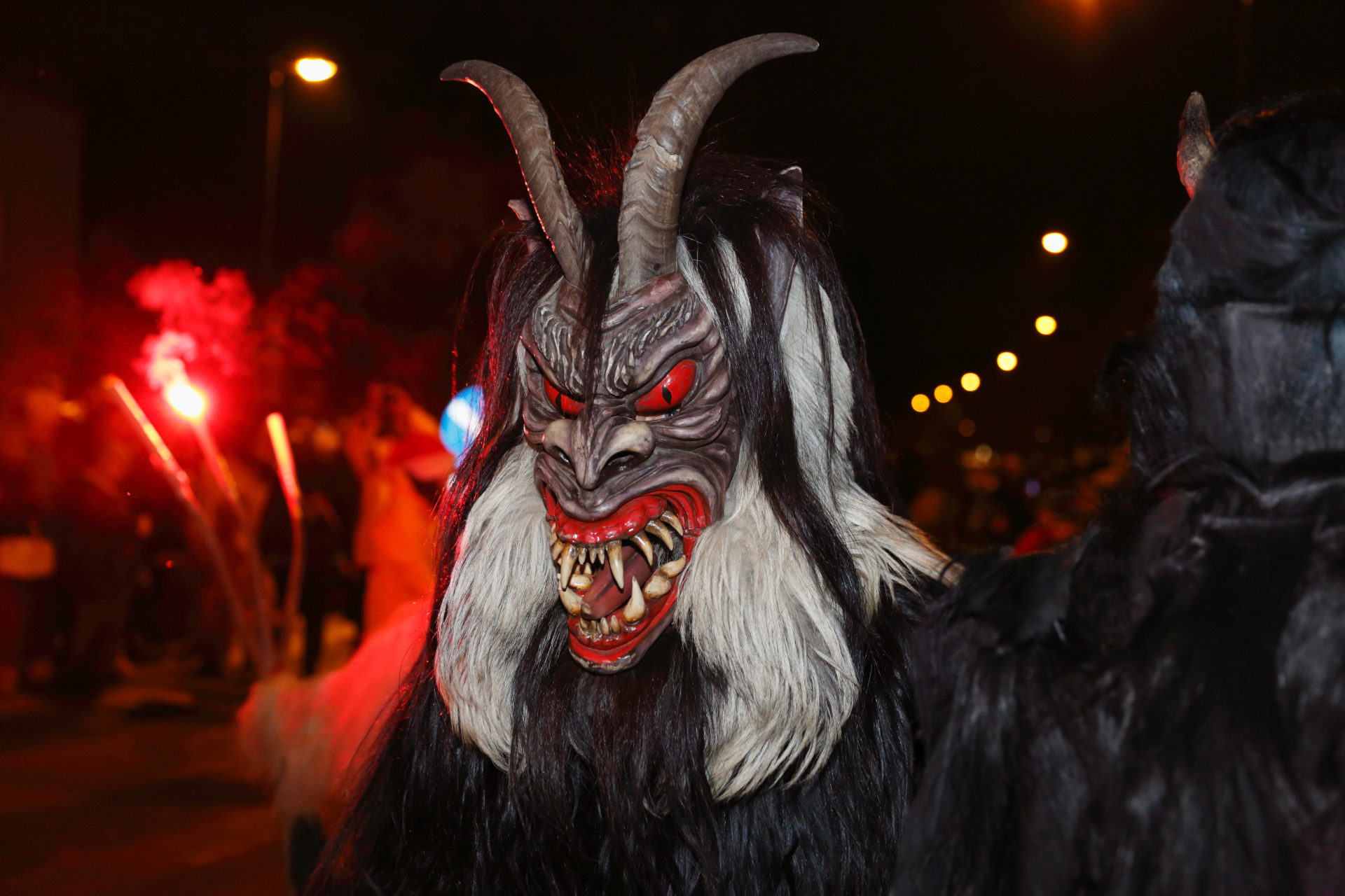 Perchten or Krampus, Maxglaner Krampuslauf or Perchten Procession, Maxglan, Salzburg, Salzburg State, Austria. Image: Alamy