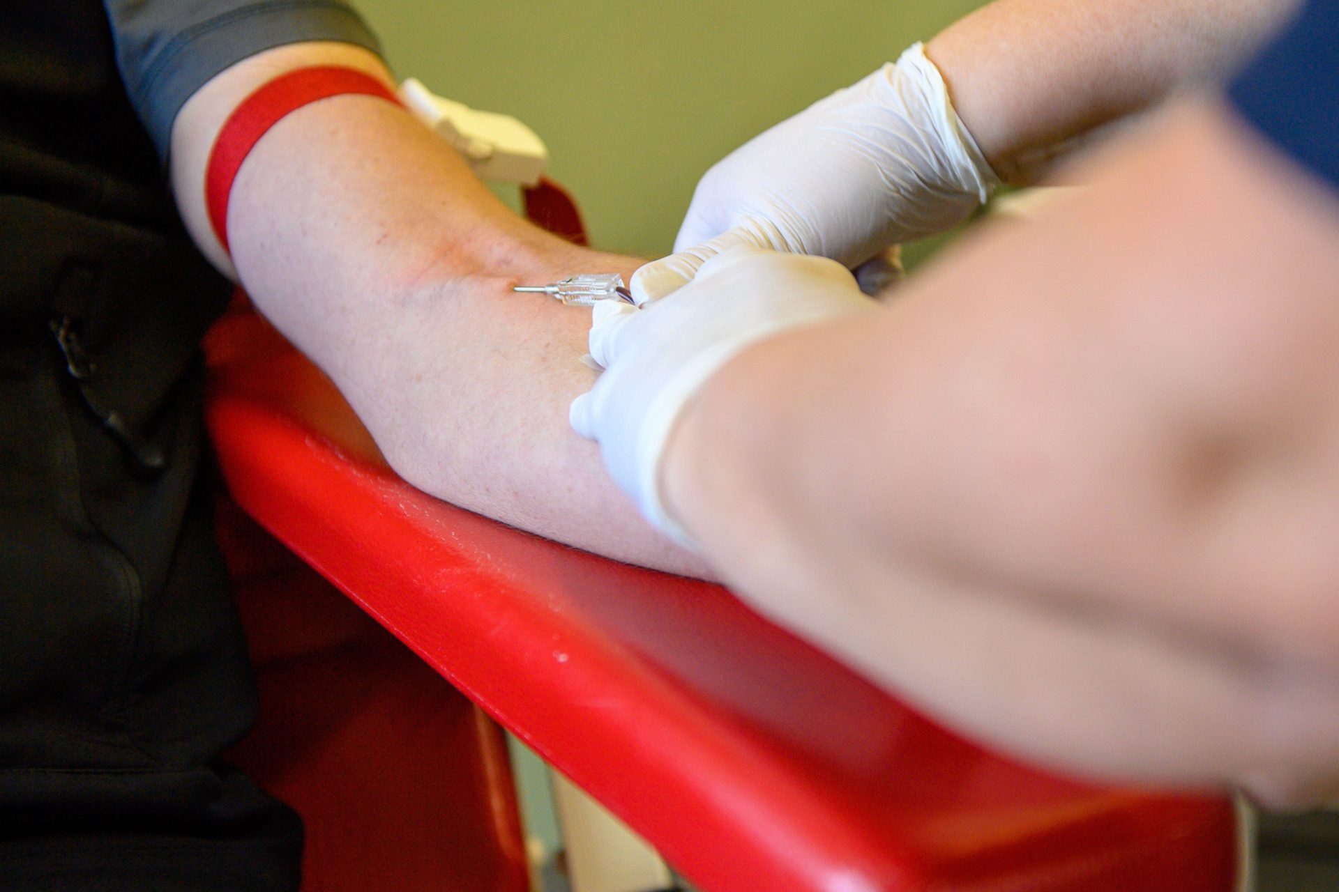 A man donating blood.