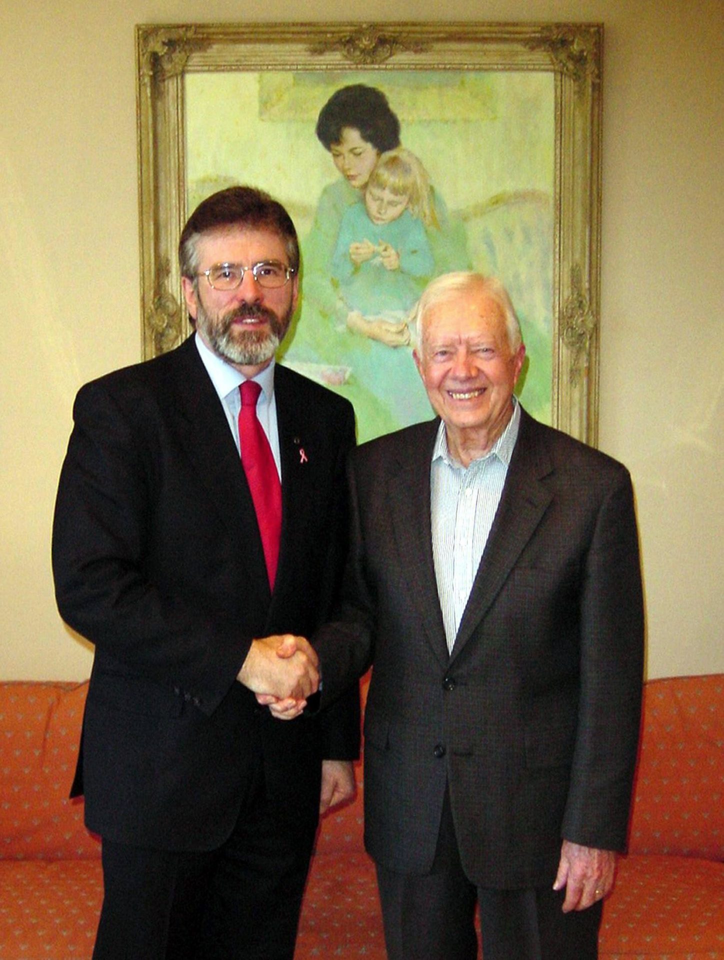 Sinn Fein President, Gerry Adams meeting Jimmy Carter in Atlanta, Georgia USA. 