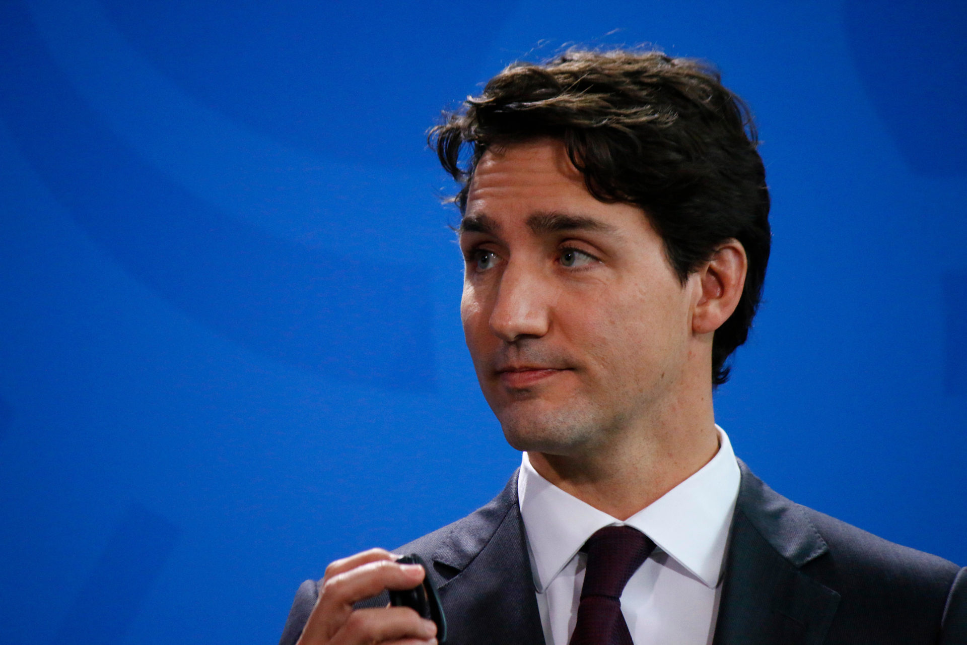 HP9C3B Justin Trudeau - Treffen der dt. Bundeskanzlerin mit dem kanadischen Premierminister, Bundeskanzleramt, 17. Februar 2017, Berlin. Picture by: Alamy.com