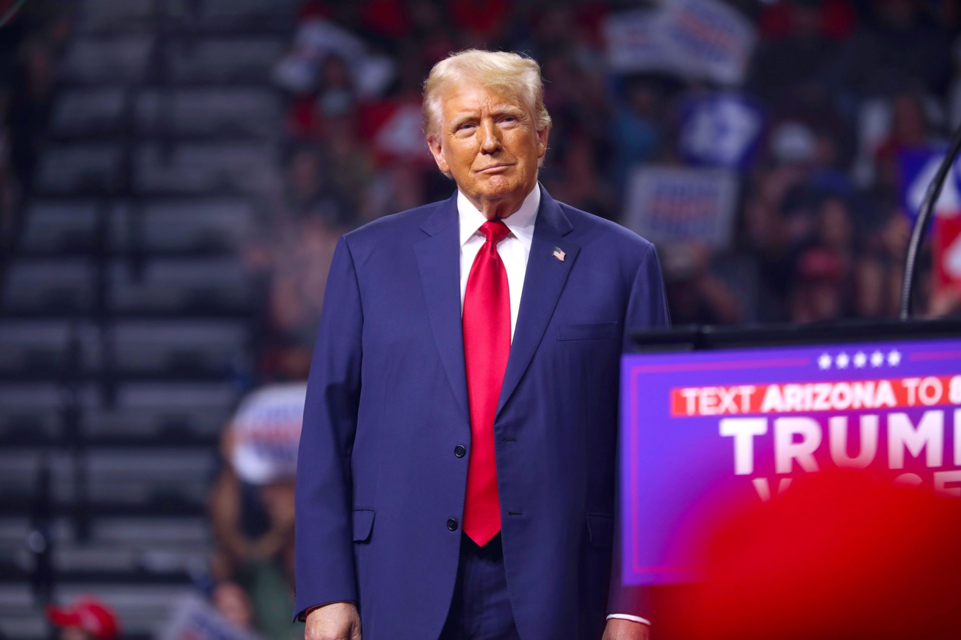 Donald Trump at a rally in Arizona