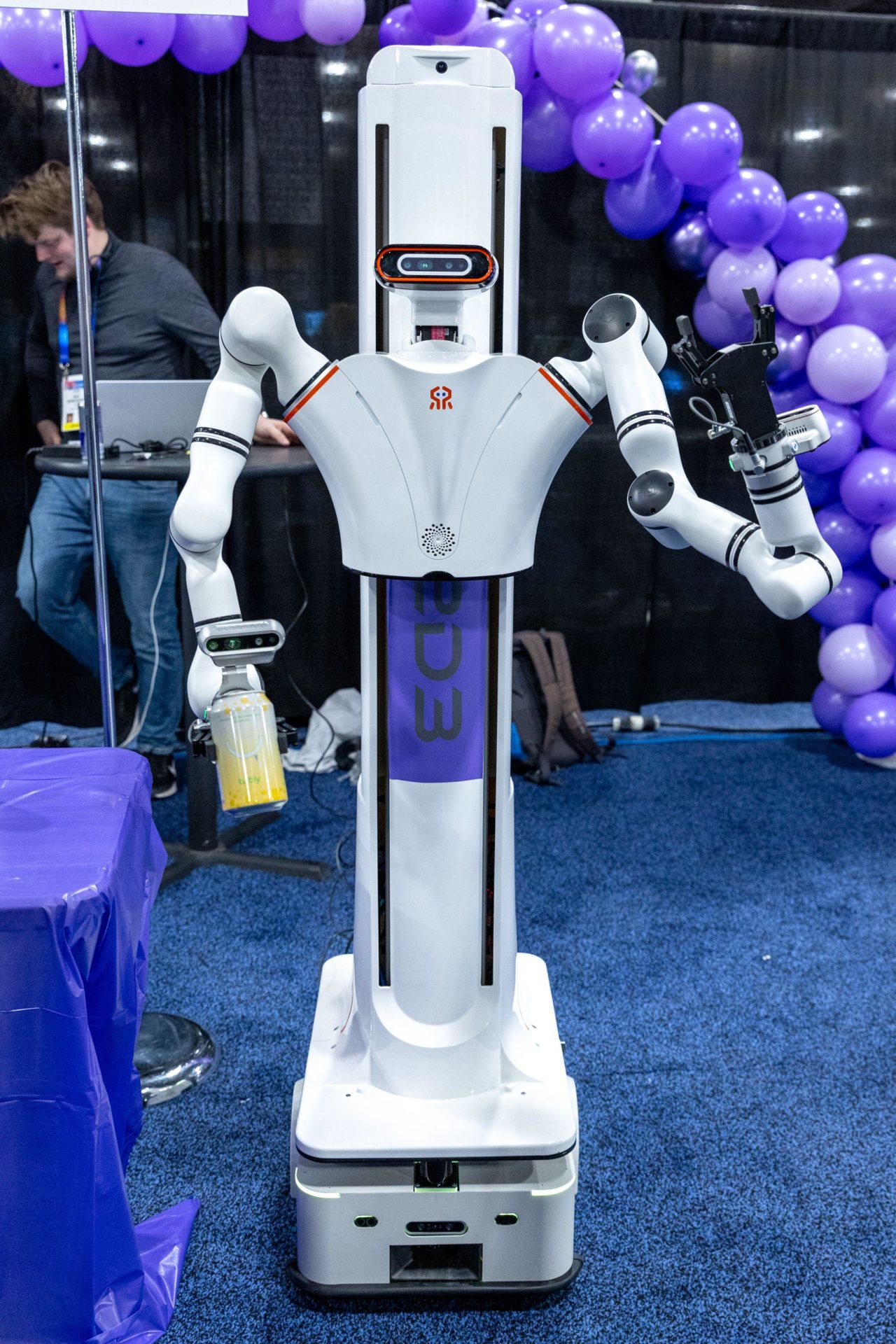 A household robot, by Open Droids, presented during CES Unveiled. 