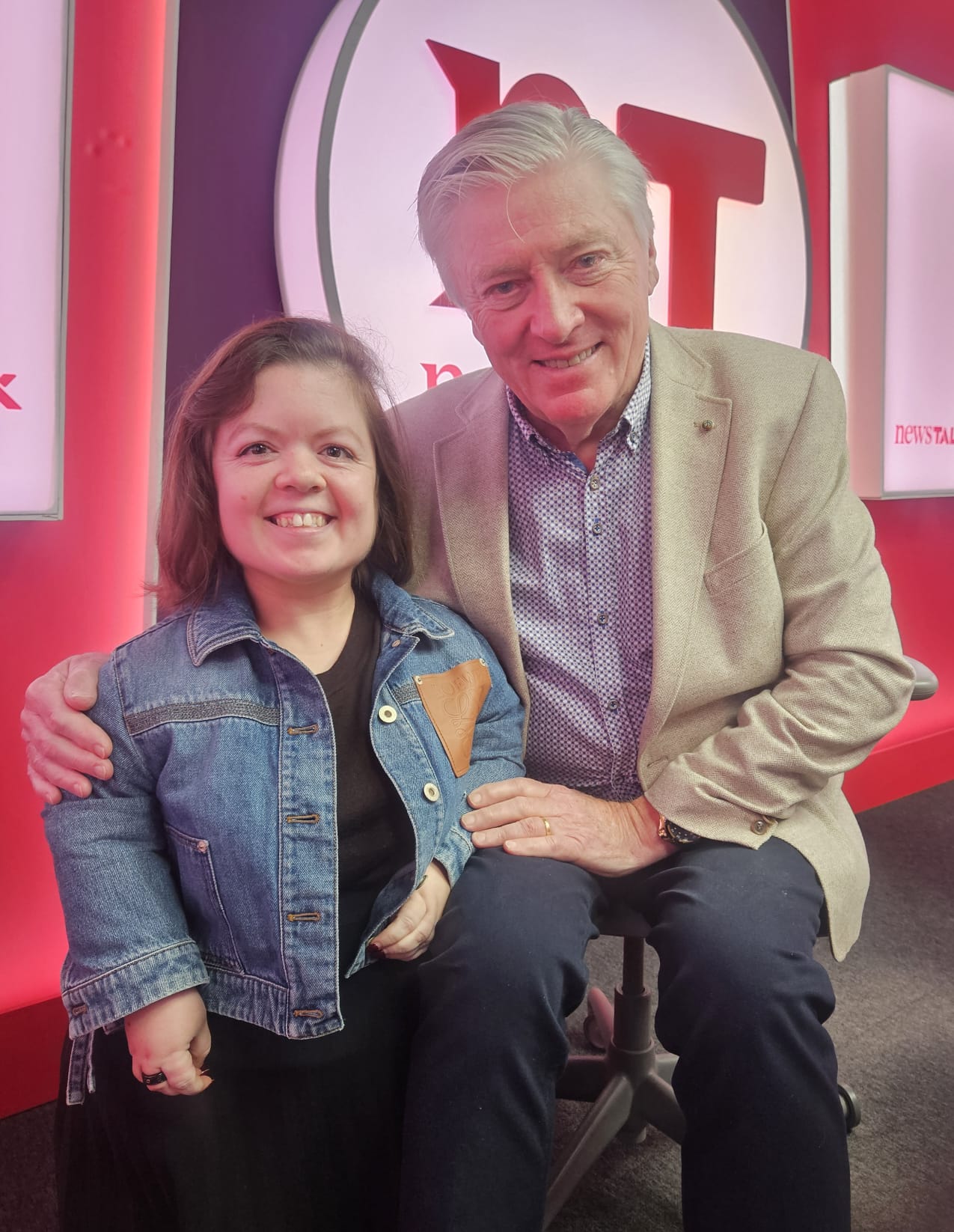 Sinéad Burke and Pat Kenny in the Newstalk studio